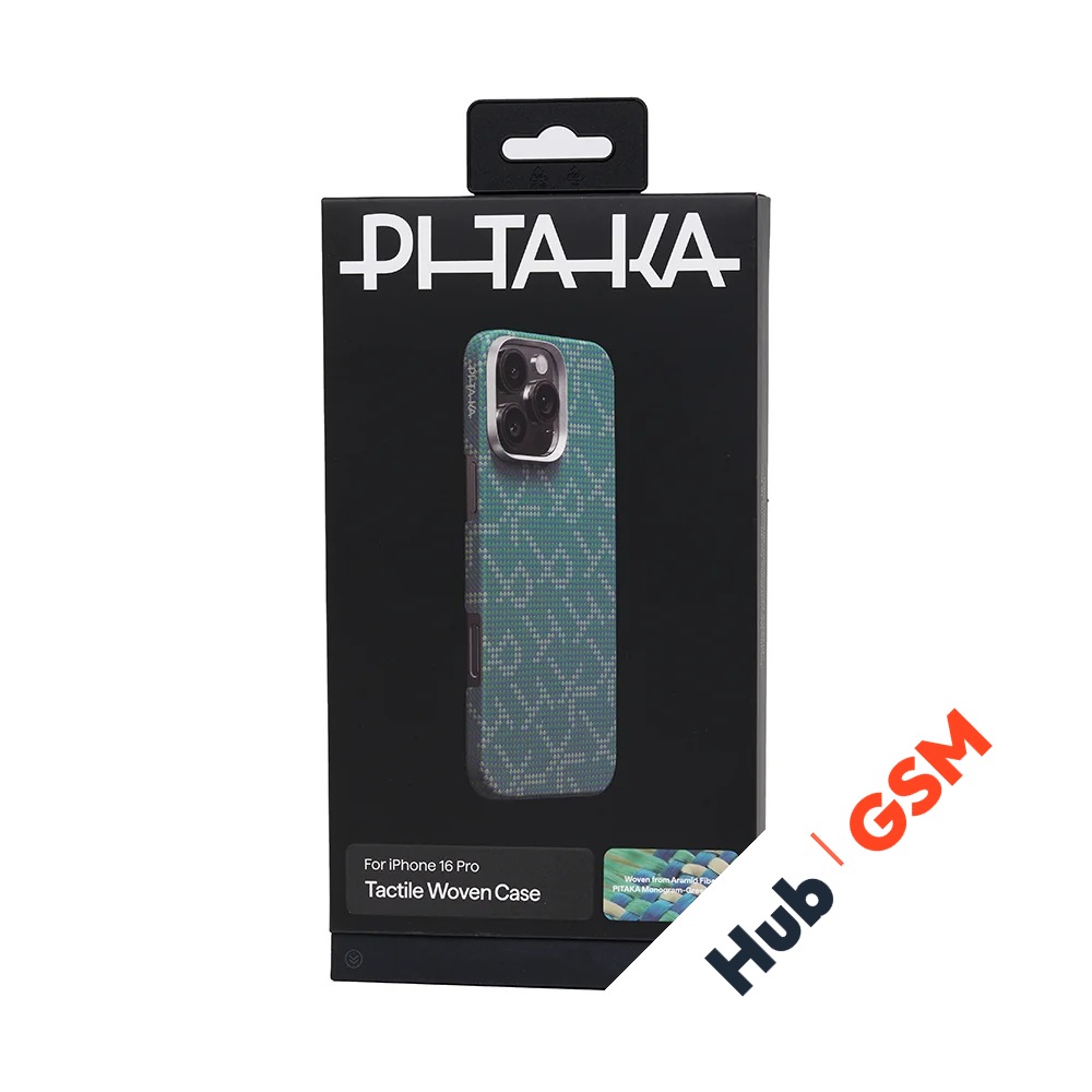 Чехол PITAKA Monogram Tactile Woven Case iPhone 16 Pro (Green/Gold)