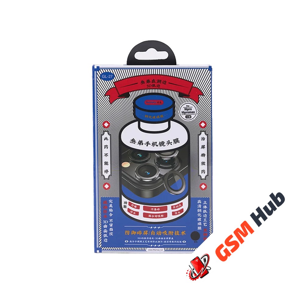 Защитное стекло камеры Remax iPhone 16 Pro / 16 Pro Max (Black Titanium)