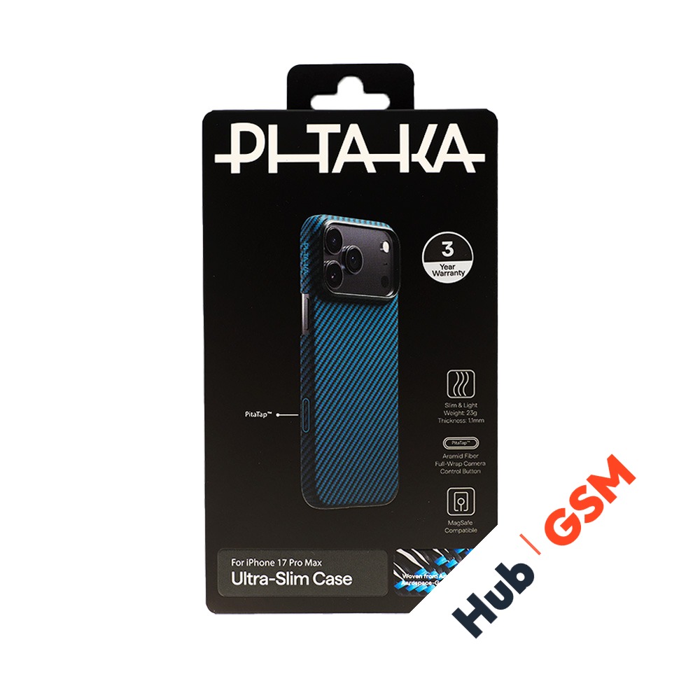 Чехол PITAKA Ultra-Slim Case for iPhone 17 Pro Max (Black/Blue) (PitaTap)