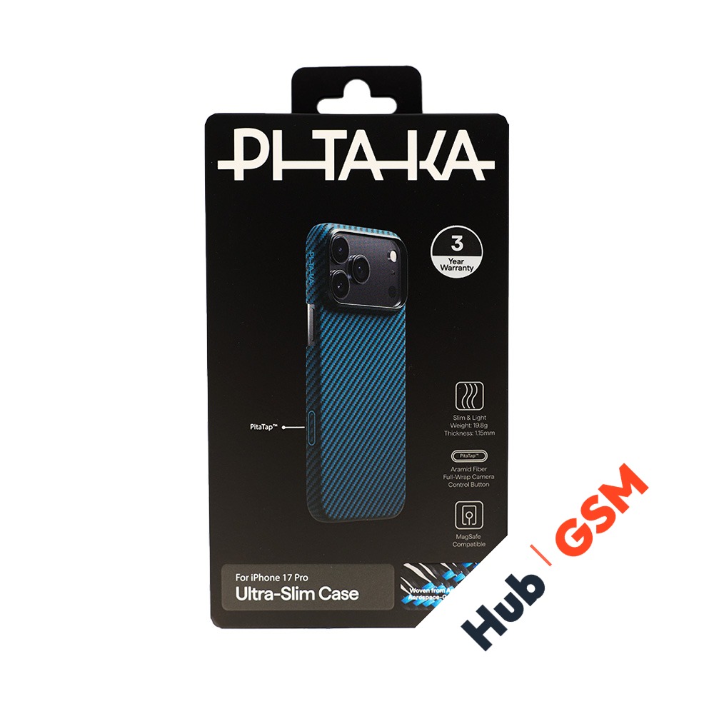 Чехол PITAKA Ultra-Slim Case for iPhone 17 Pro (Black/Blue) (PitaTap)