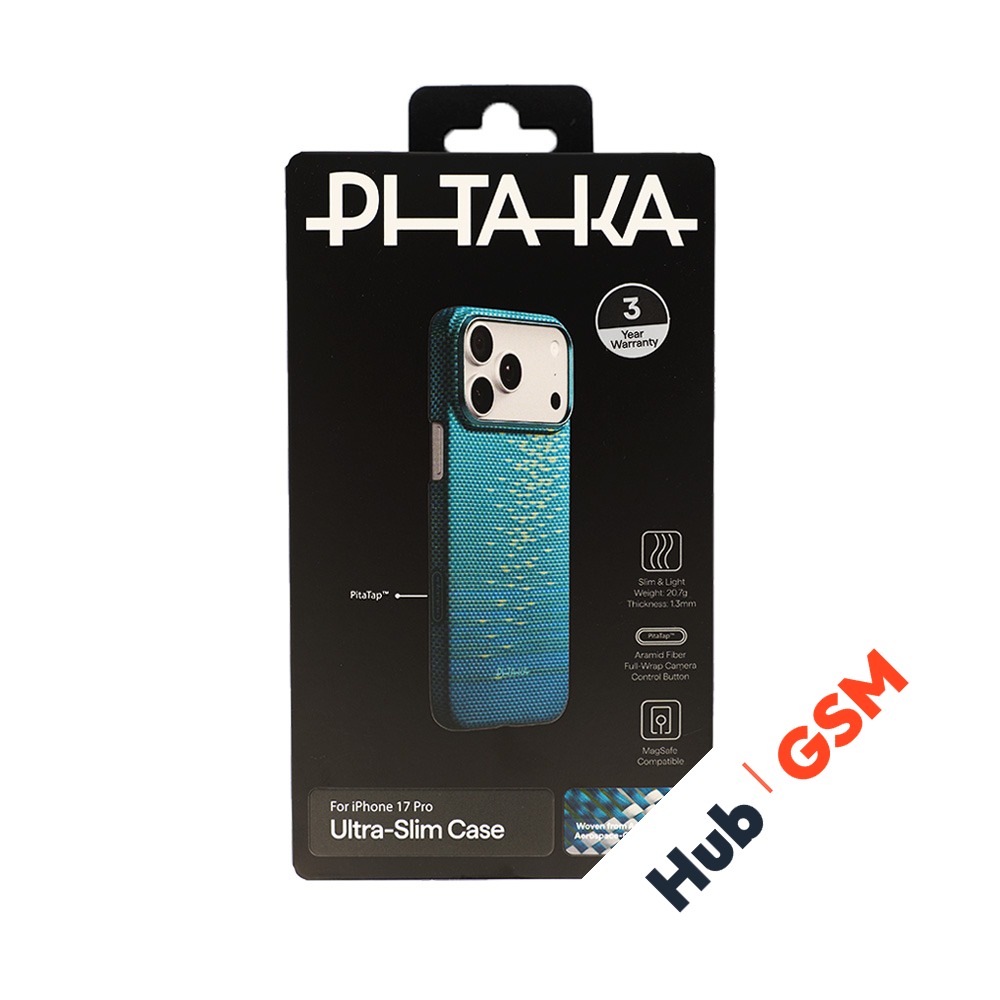Чехол PITAKA Glints of Gold Ultra-Slim Case iPhone 17 Pro (Lucid Blue) (PitaTap)