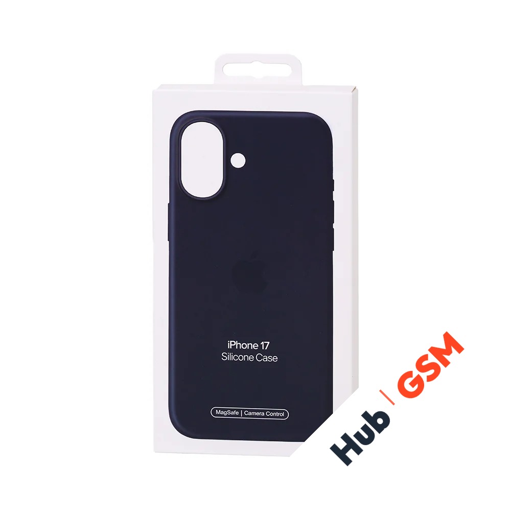 Чехол Силиконовый Magsafe iPhone 17 (С анимацией) (С кнопкой) (Черный)