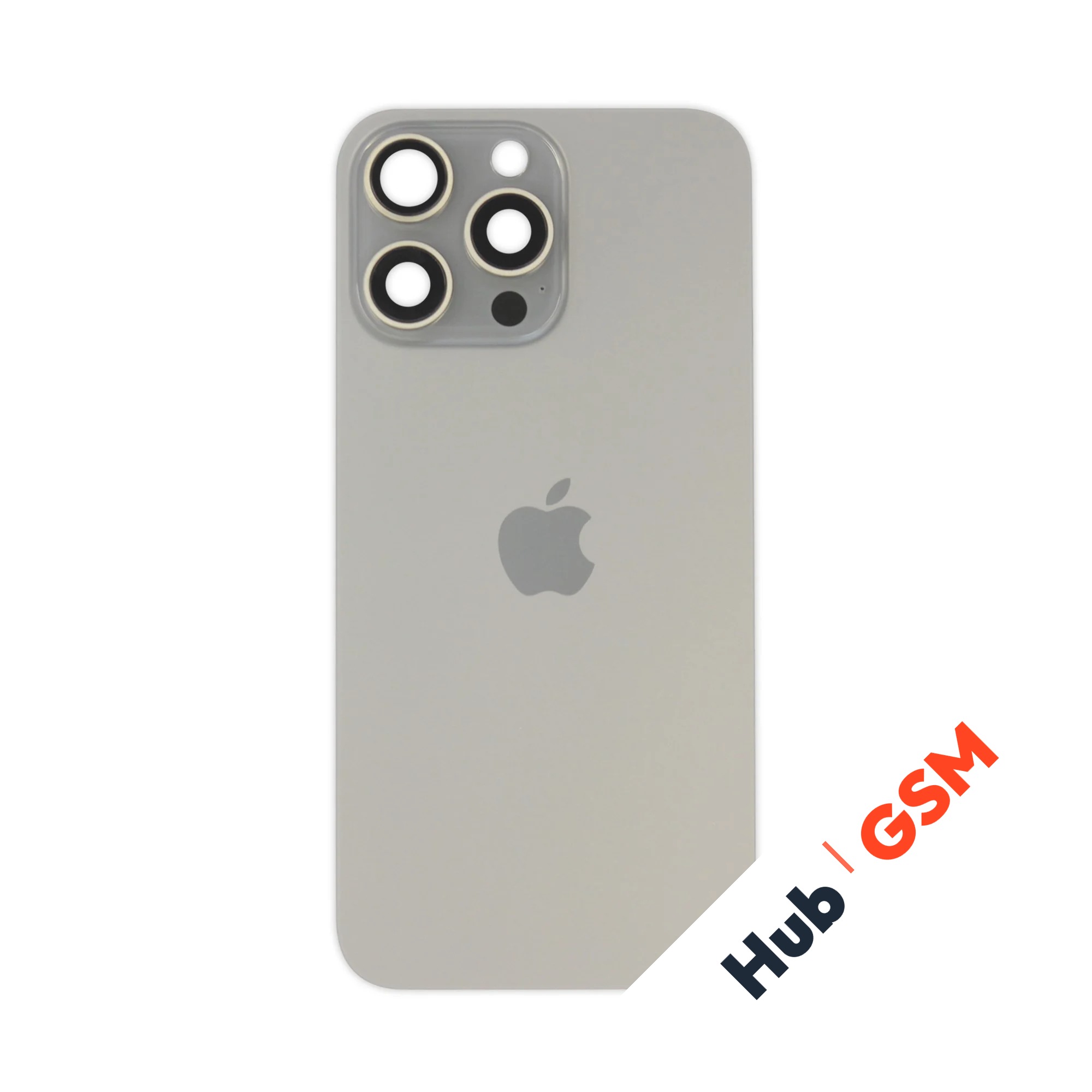 Задняя крышка (стекло) в сборе с рамкой iPhone 15 Pro Max (Natural Titanium)