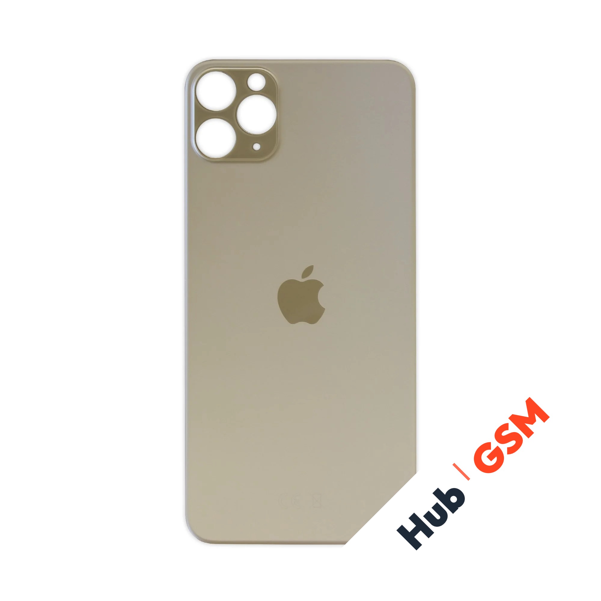 Задняя крышка (стекло) Широкий вырез iPhone 11 Pro Max (Gold)