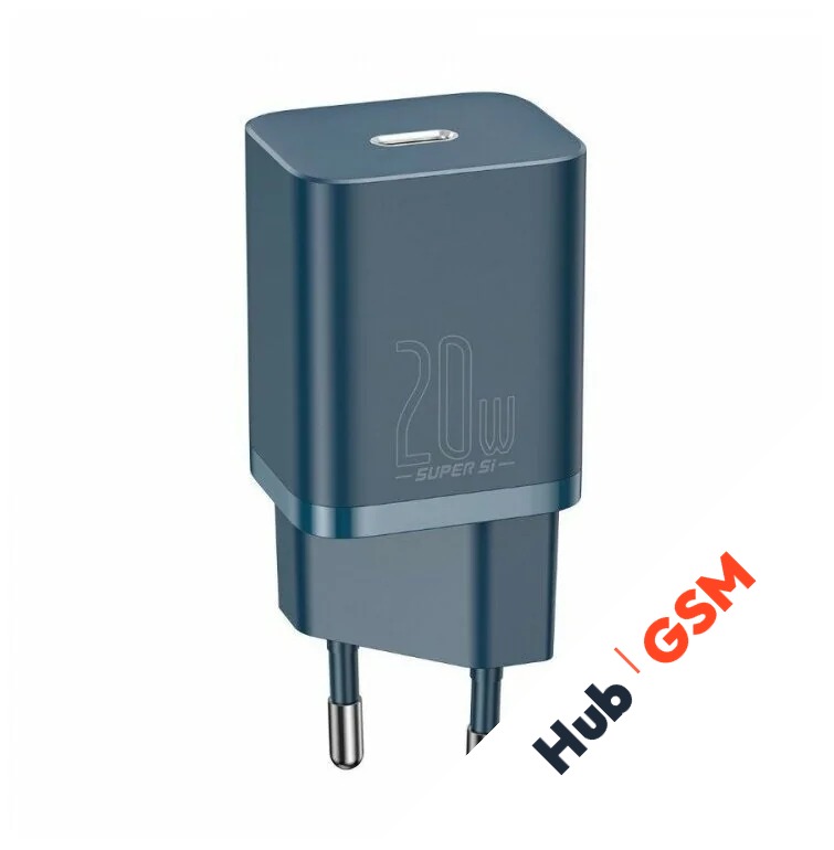 СЗУ Baseus Super Si (Быстрая зарядка) (USB-C) (20W EU) (Синий)