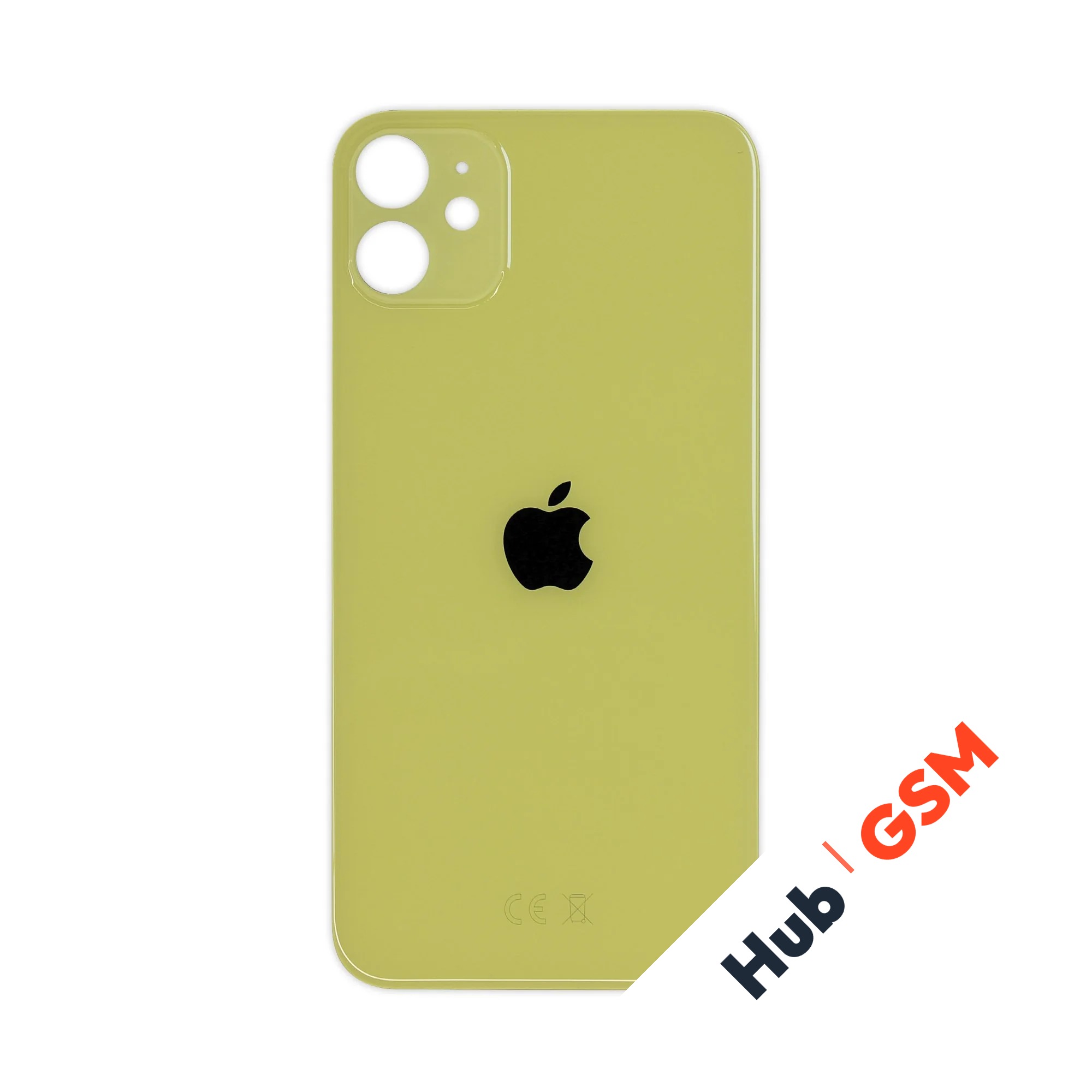 Задняя крышка (стекло) Широкий вырез iPhone 11 (Yellow)