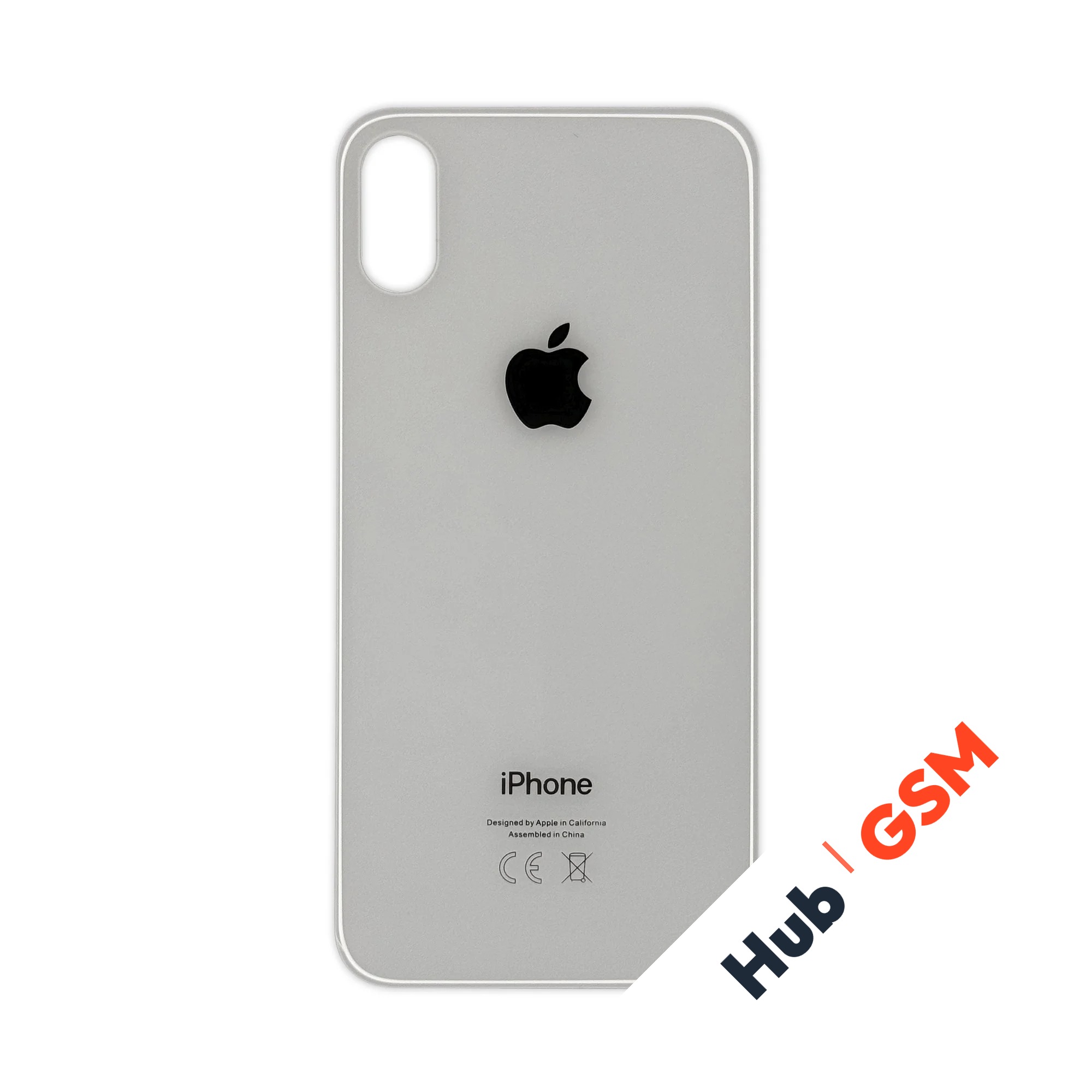 Задняя крышка (стекло) Широкий вырез iPhone X (Silver)