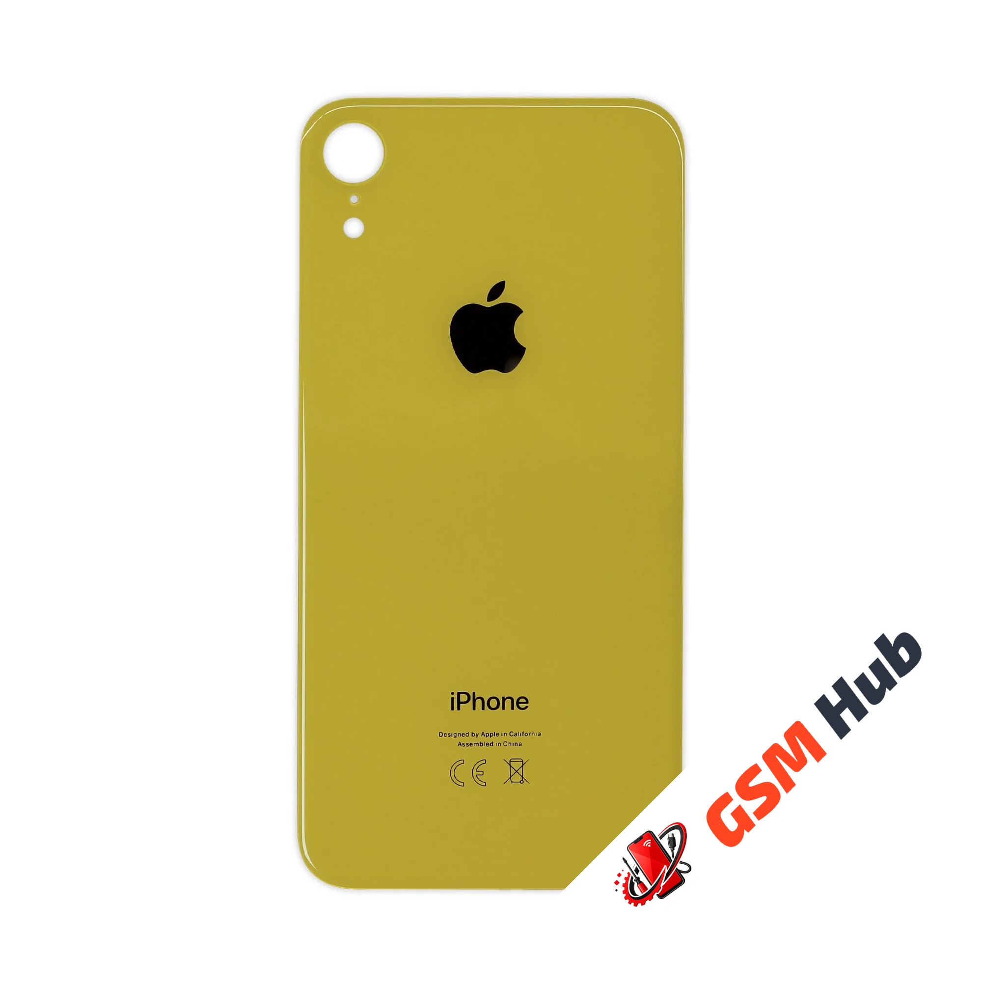 Задняя крышка (стекло) Широкий вырез iPhone XR (Yellow)