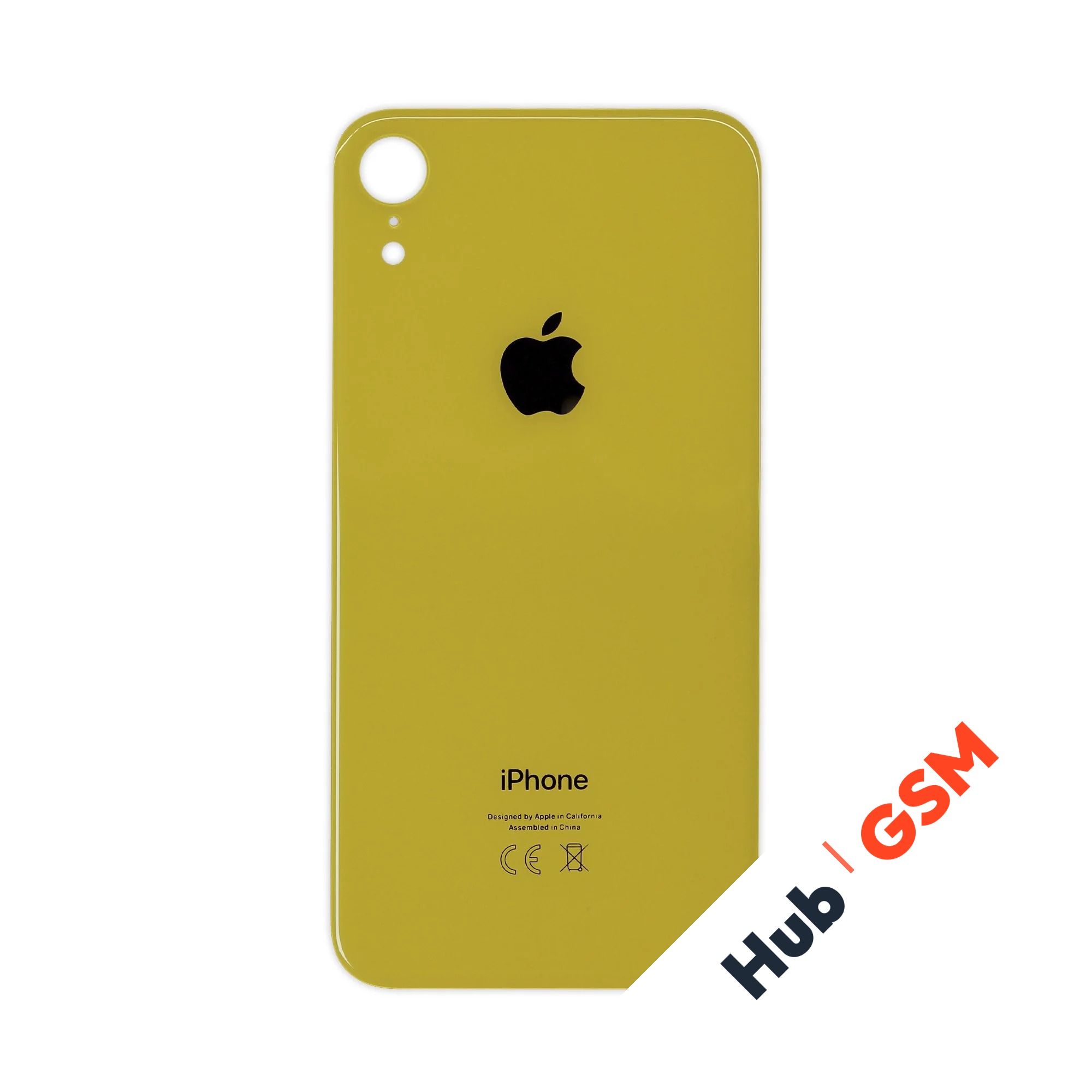 Задняя крышка (стекло) Широкий вырез iPhone XR (Yellow)