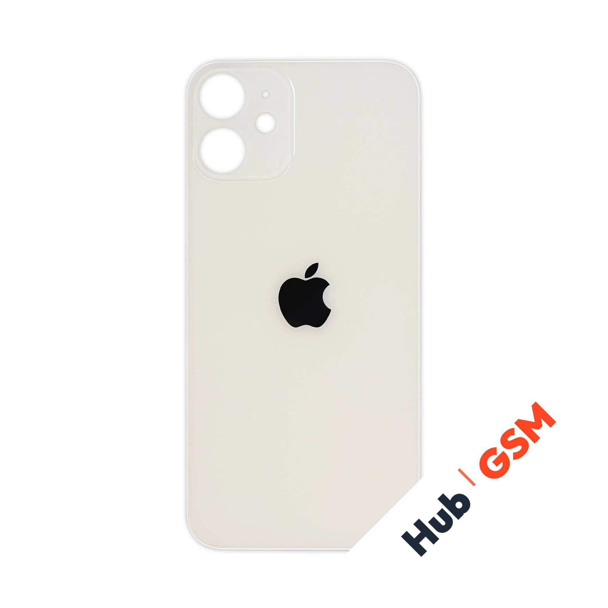 Задняя крышка (стекло) Широкий вырез iPhone 12 Mini (White)