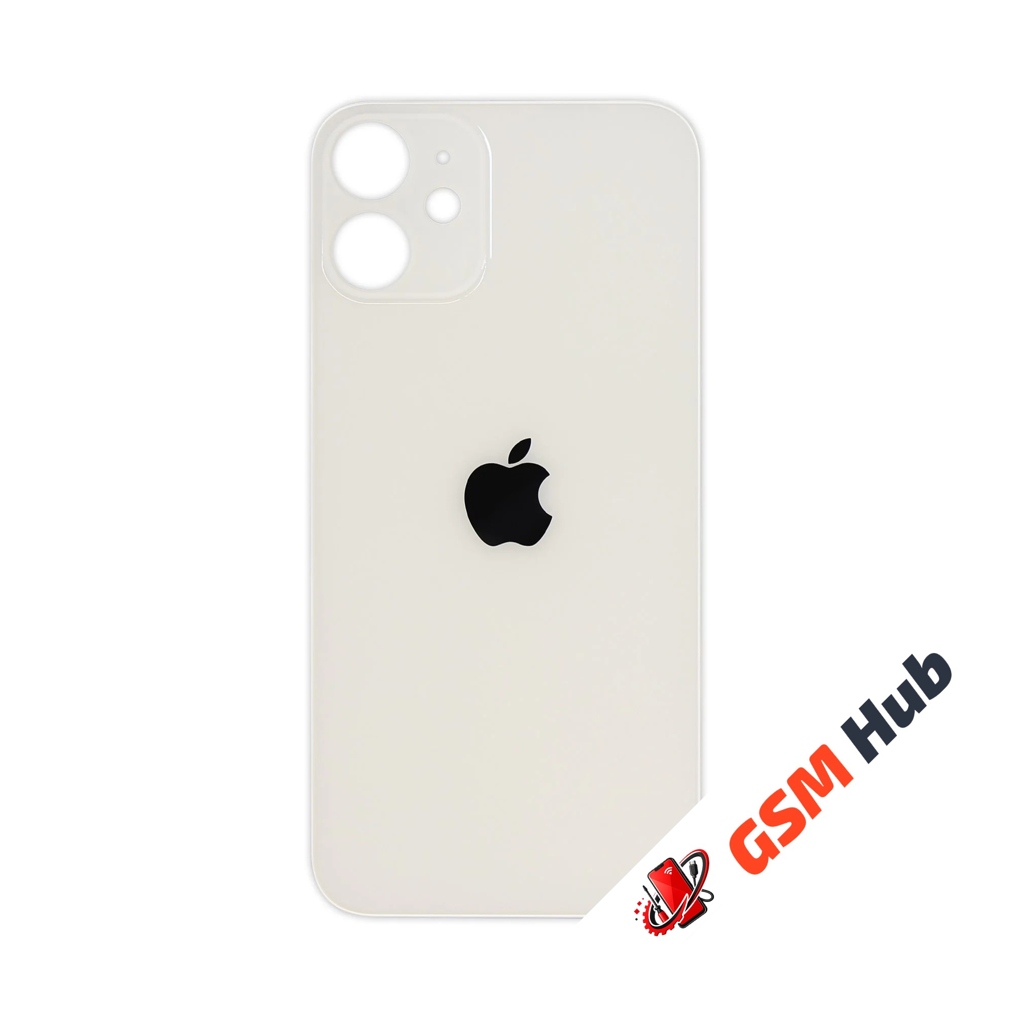 Задняя крышка (стекло) Широкий вырез iPhone 12 Mini (White)