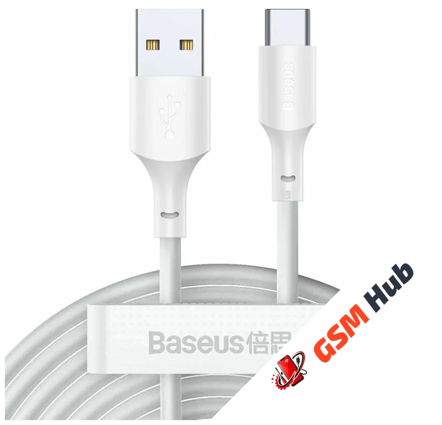 Кабель Baseus Simple Wisdom Data Kit (USB A / USB-C) 5A (2PCS/Set）(1.5m) (Белый)