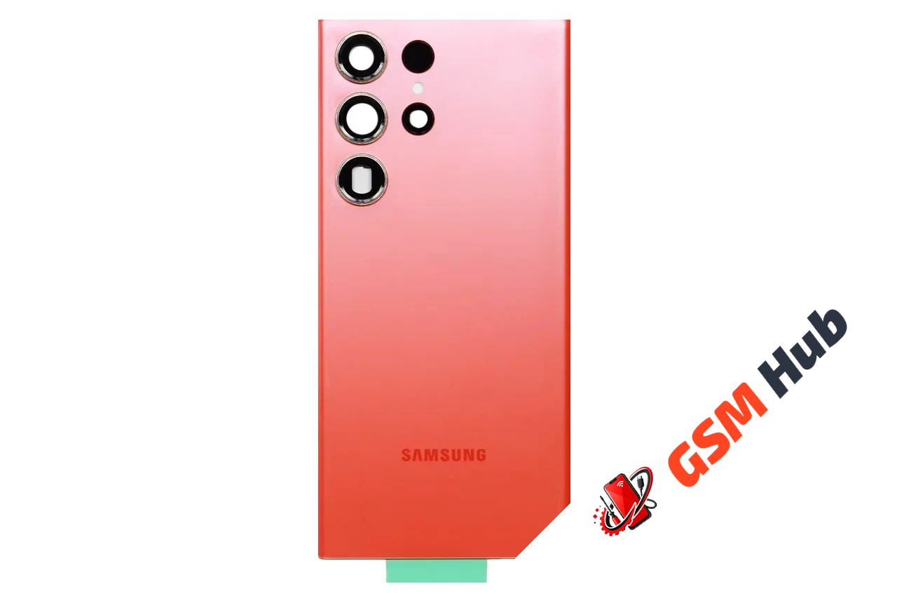 Задняя крышка Samsung Galaxy S23 Ultra (S918) (Красный) (Со стеклом камеры) Premium