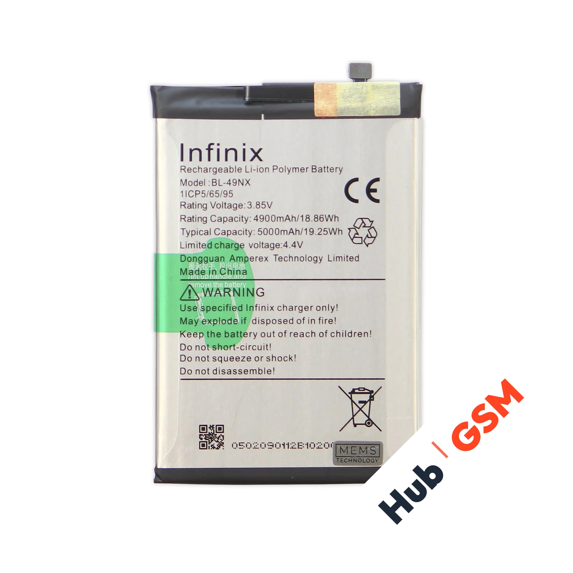 Аккумулятор Infinix Hot 30i / 40i / Smart 7 / 7 HD / 8 / 8 Pro / X6516 (BL-49NX) 5000 mAh VoltPack