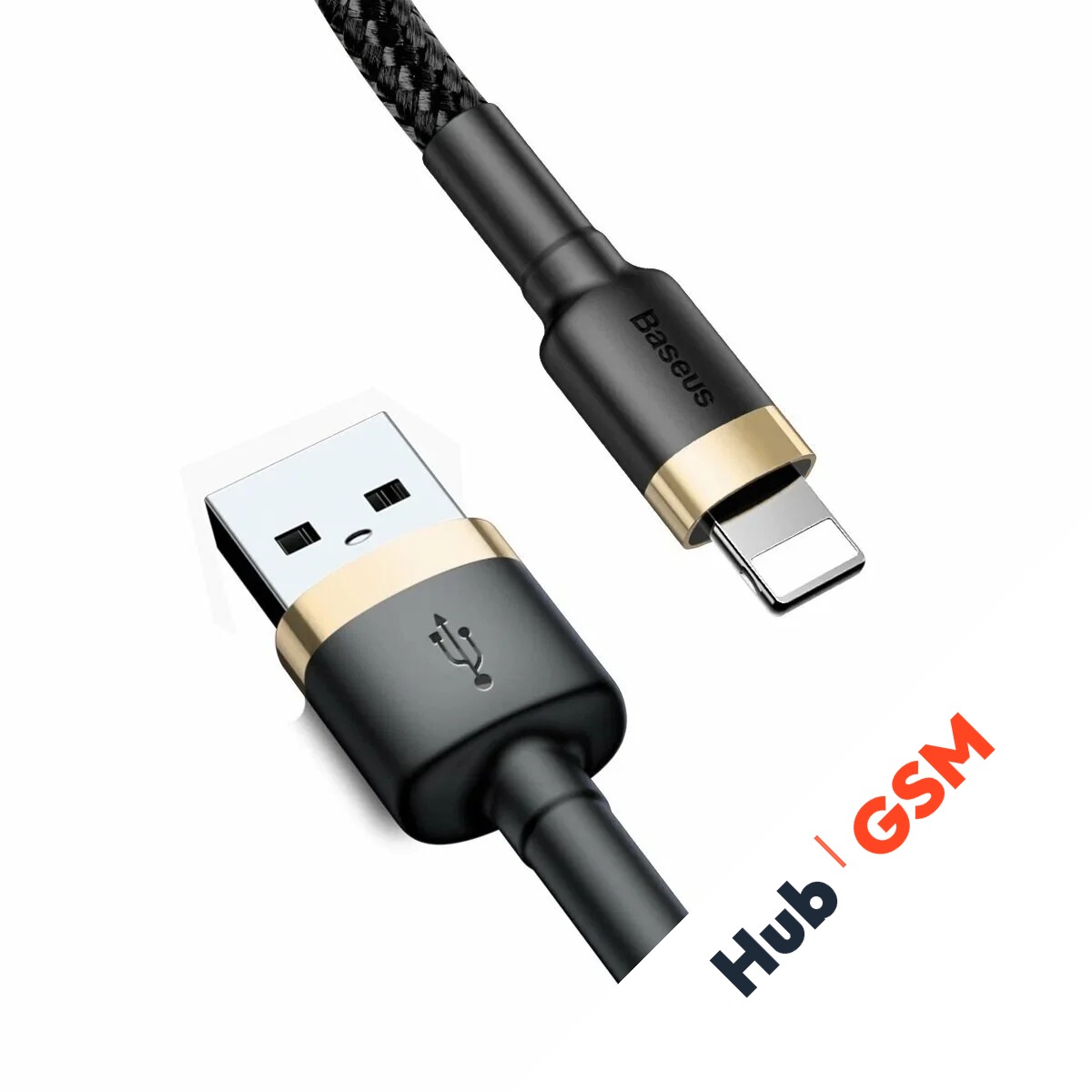 Кабель Baseus cafule (USB A - Lightning) (2.4A) (1m) (Золото/Черный)