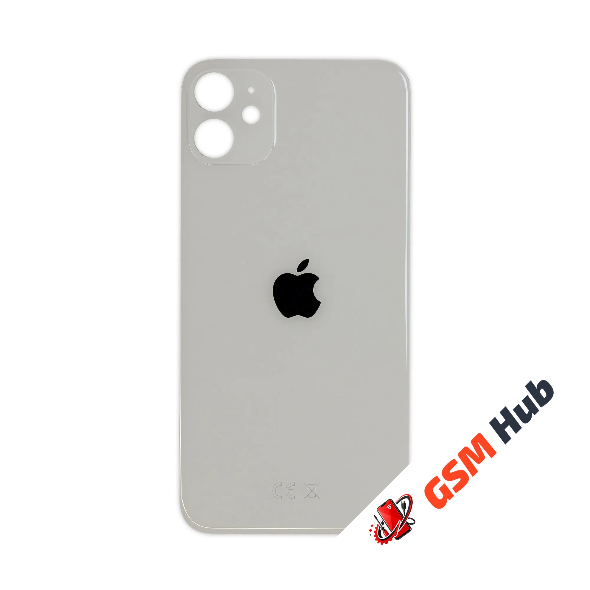 Задняя крышка (стекло) Широкий вырез iPhone 11 (White)