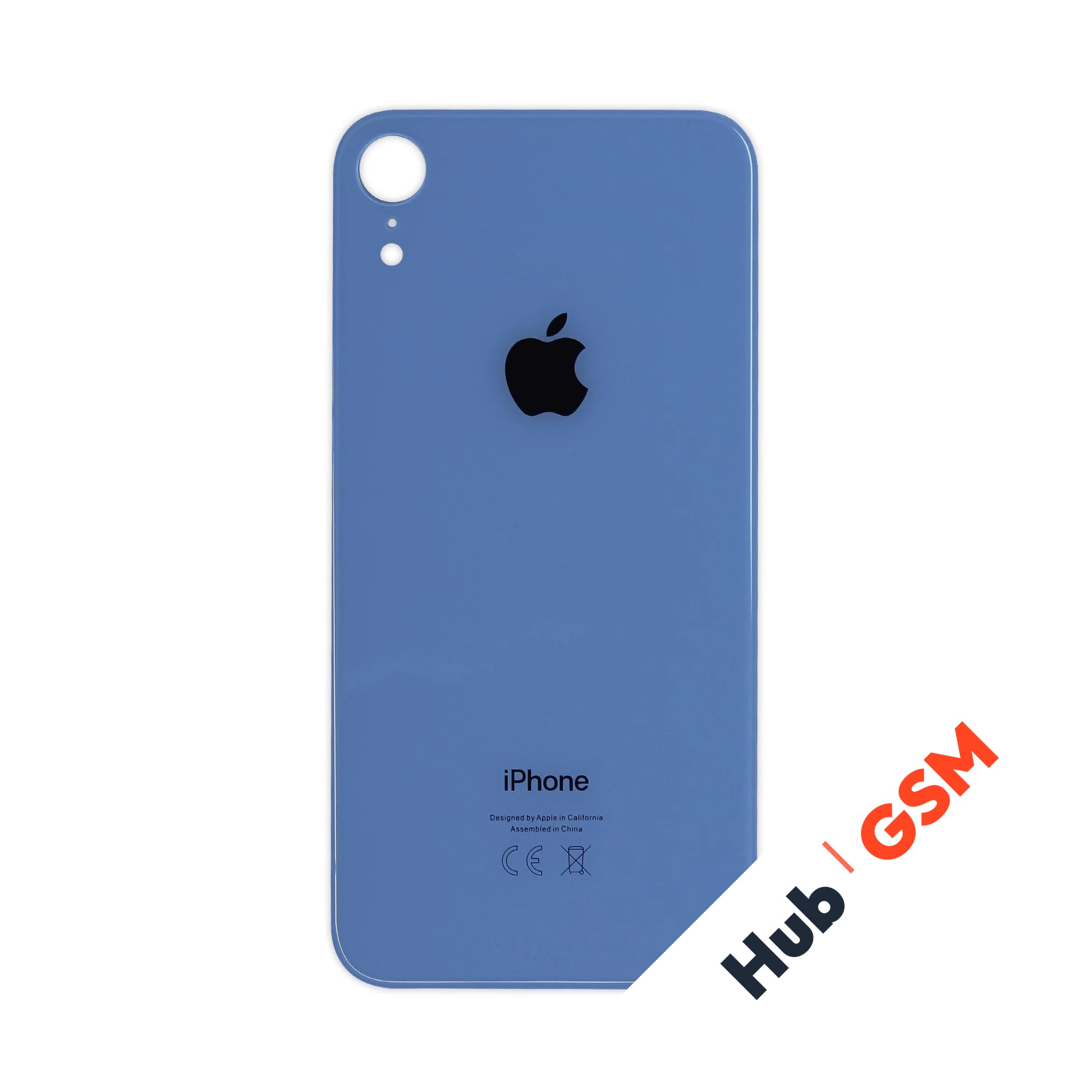 Задняя крышка (стекло) Широкий вырез iPhone XR (Blue)