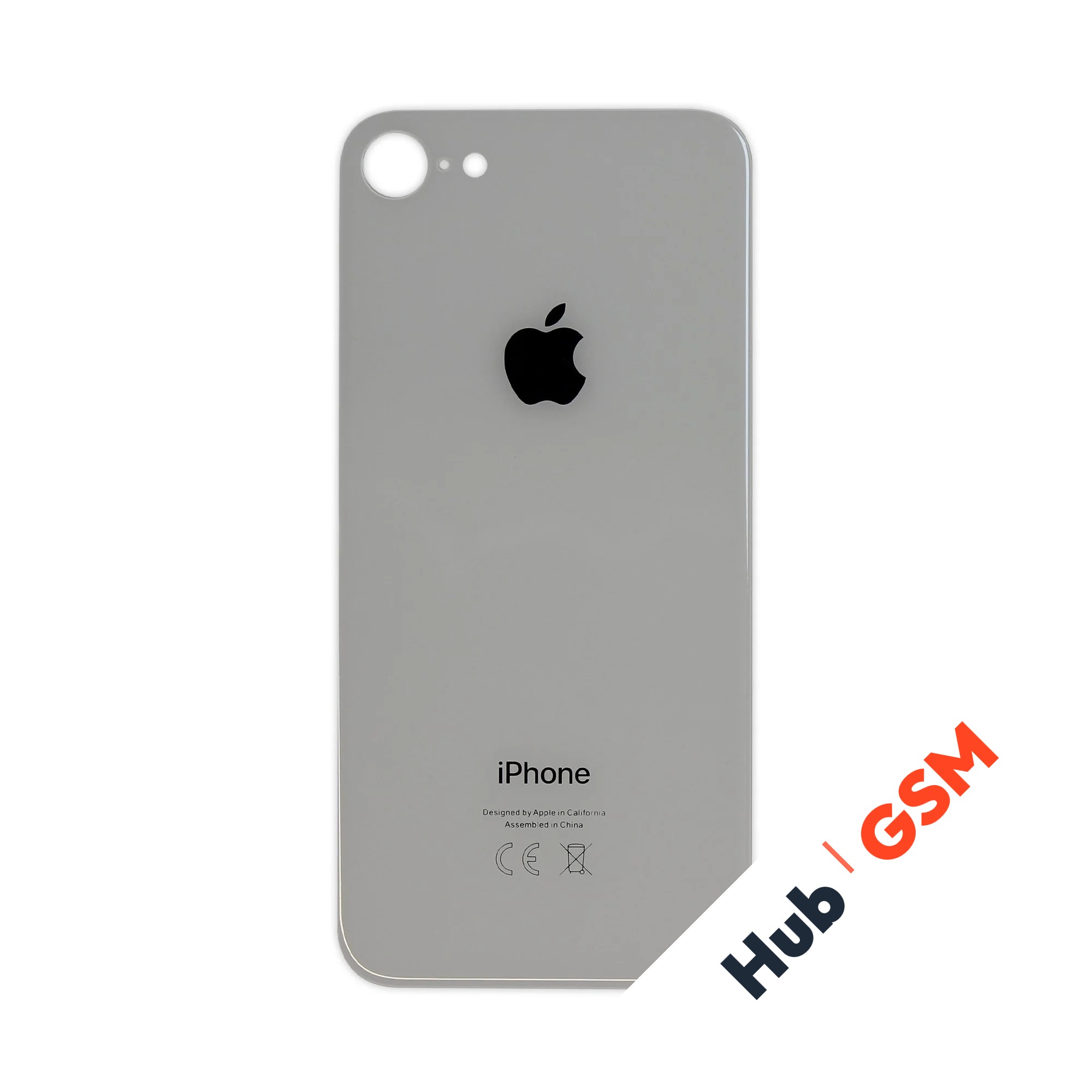 Задняя крышка (стекло) Широкий вырез iPhone 8 (Silver)