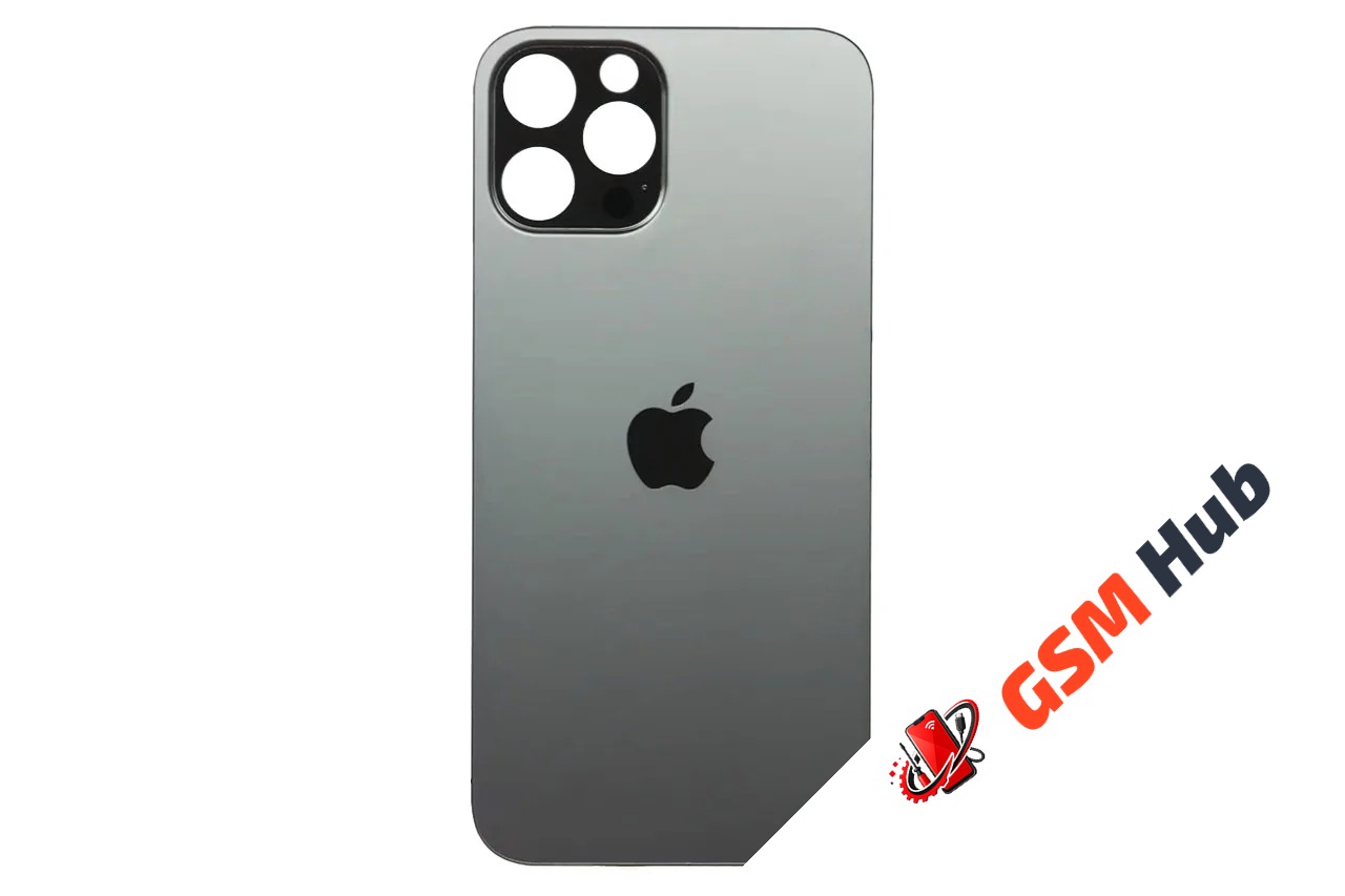 Задняя крышка (стекло) Узкий вырез iPhone 12 Pro Max (Graphite)