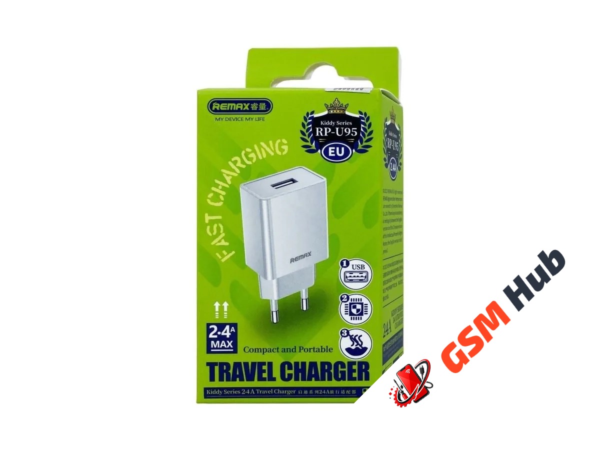СЗУ Remax RP-U95 (USB A) (2.4A) (Белый)
