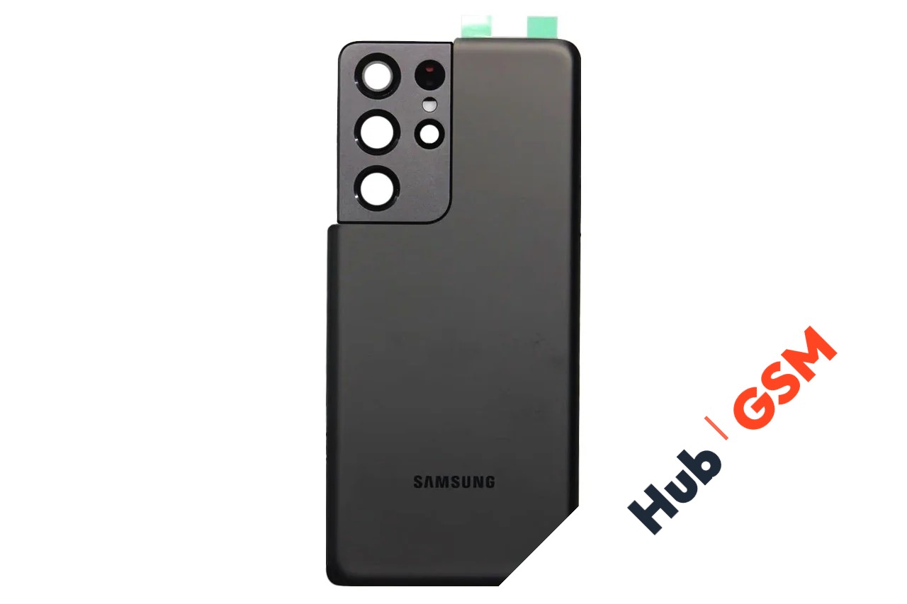 Задняя крышка Samsung Galaxy S21 Ultra (G998) (Черный) (Со стеклом камеры) Premium
