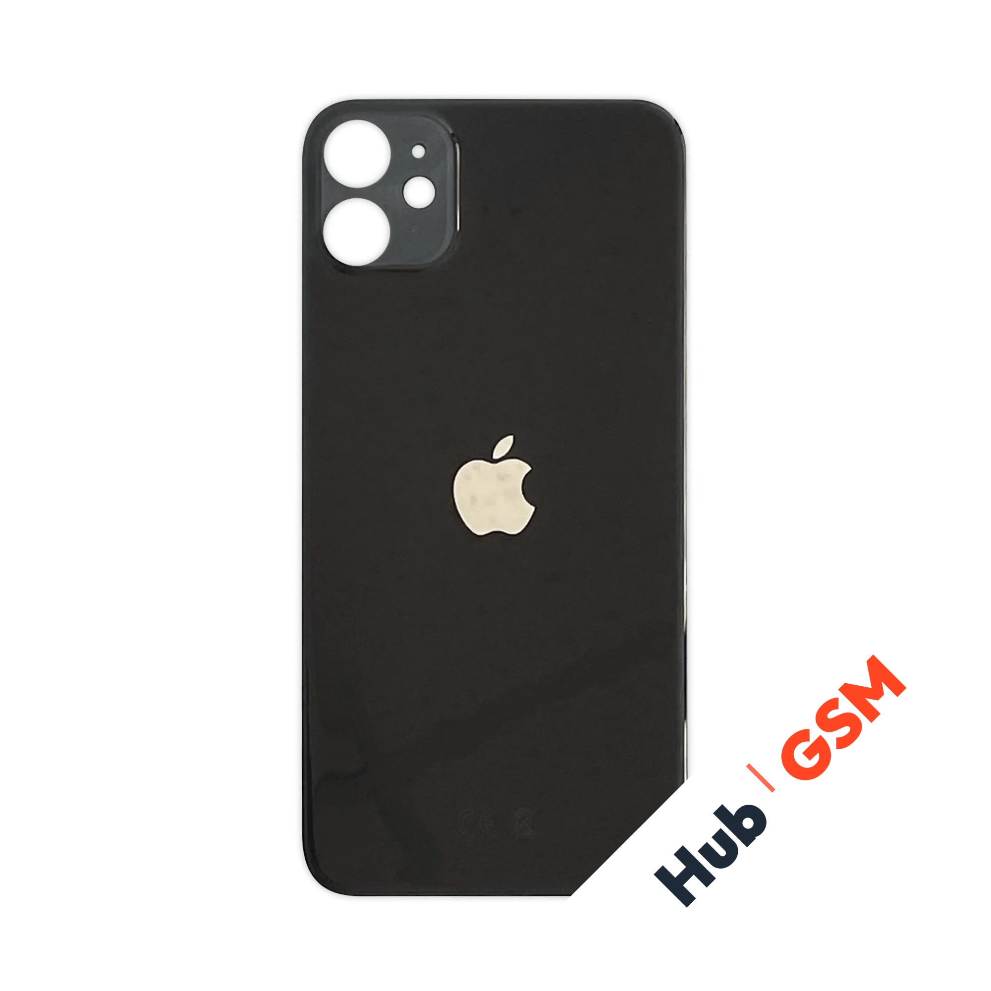 Задняя крышка (стекло) Широкий вырез iPhone 11 (Black)