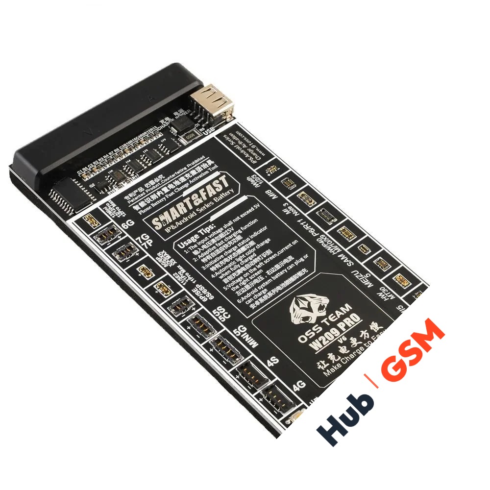 Плата для зарядки и активации аккумулятора W209 Pro для iPhone 4-11 Pro Max, Samsung, Xiaomi