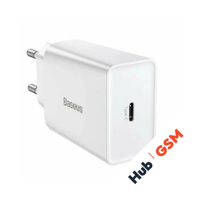 СЗУ Baseus Speed Mini (Быстрая зарядка) (USB-C) (20W EU) (Белый)