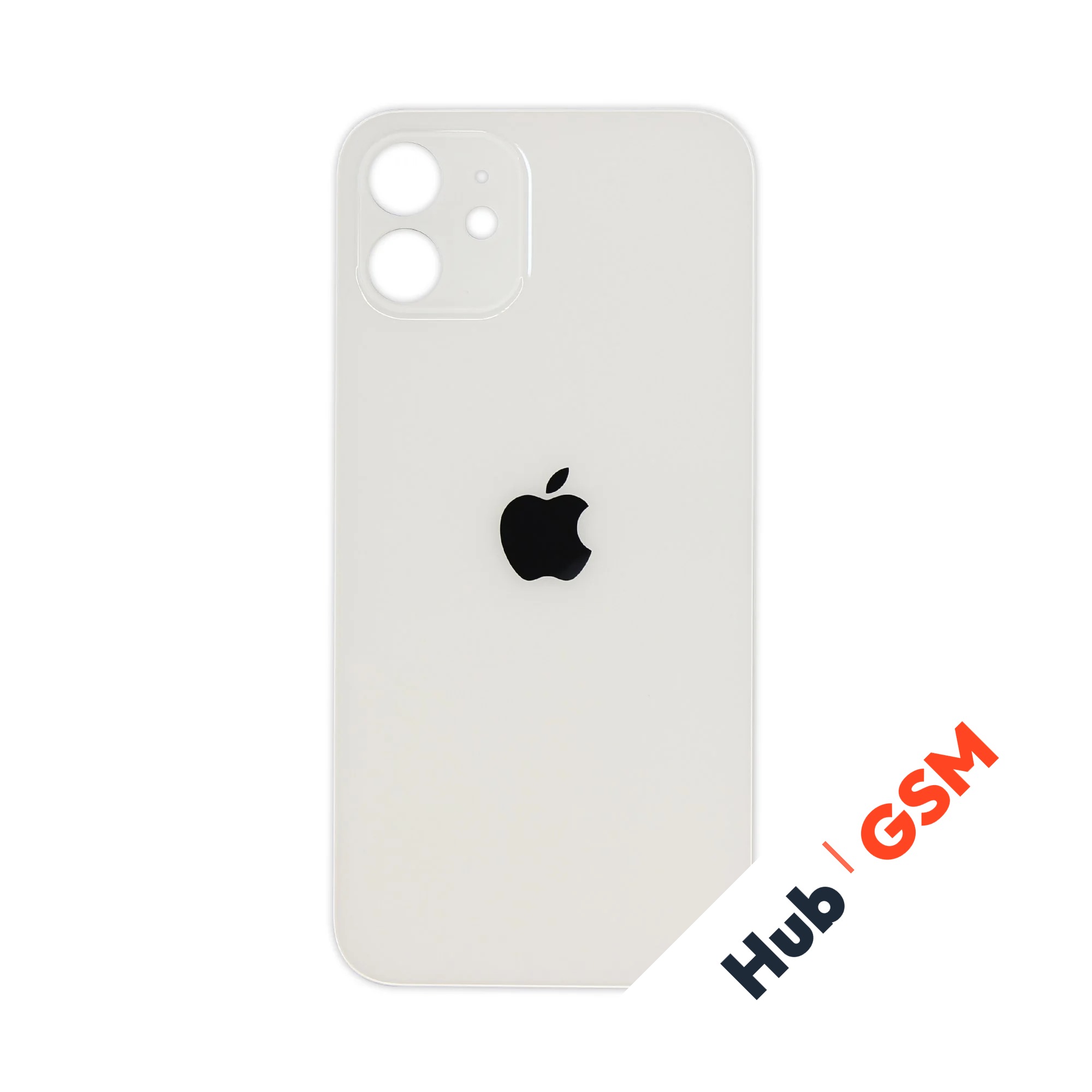 Задняя крышка (стекло) Широкий вырез iPhone 12 (White)