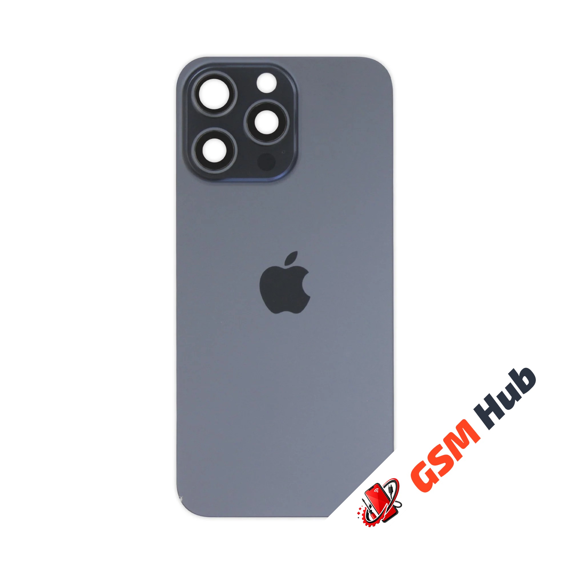 Задняя крышка (стекло) в сборе с рамкой iPhone 15 Pro Max (Blue Titanium)
