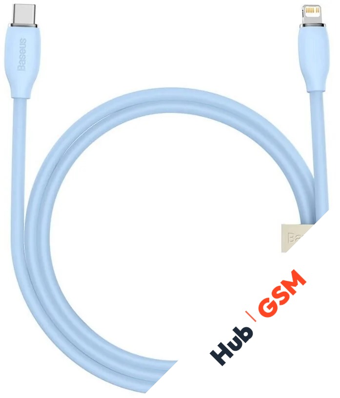 Кабель Baseus Jelly Liquid Silica Gel (Быстрая зарядка) (USB-C / Lightning) (20W) (2m) (Синий)