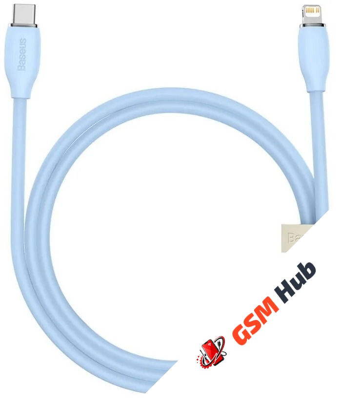 Кабель Baseus Jelly Liquid Silica Gel (Быстрая зарядка) (USB-C / Lightning) (20W) (2m) (Синий)