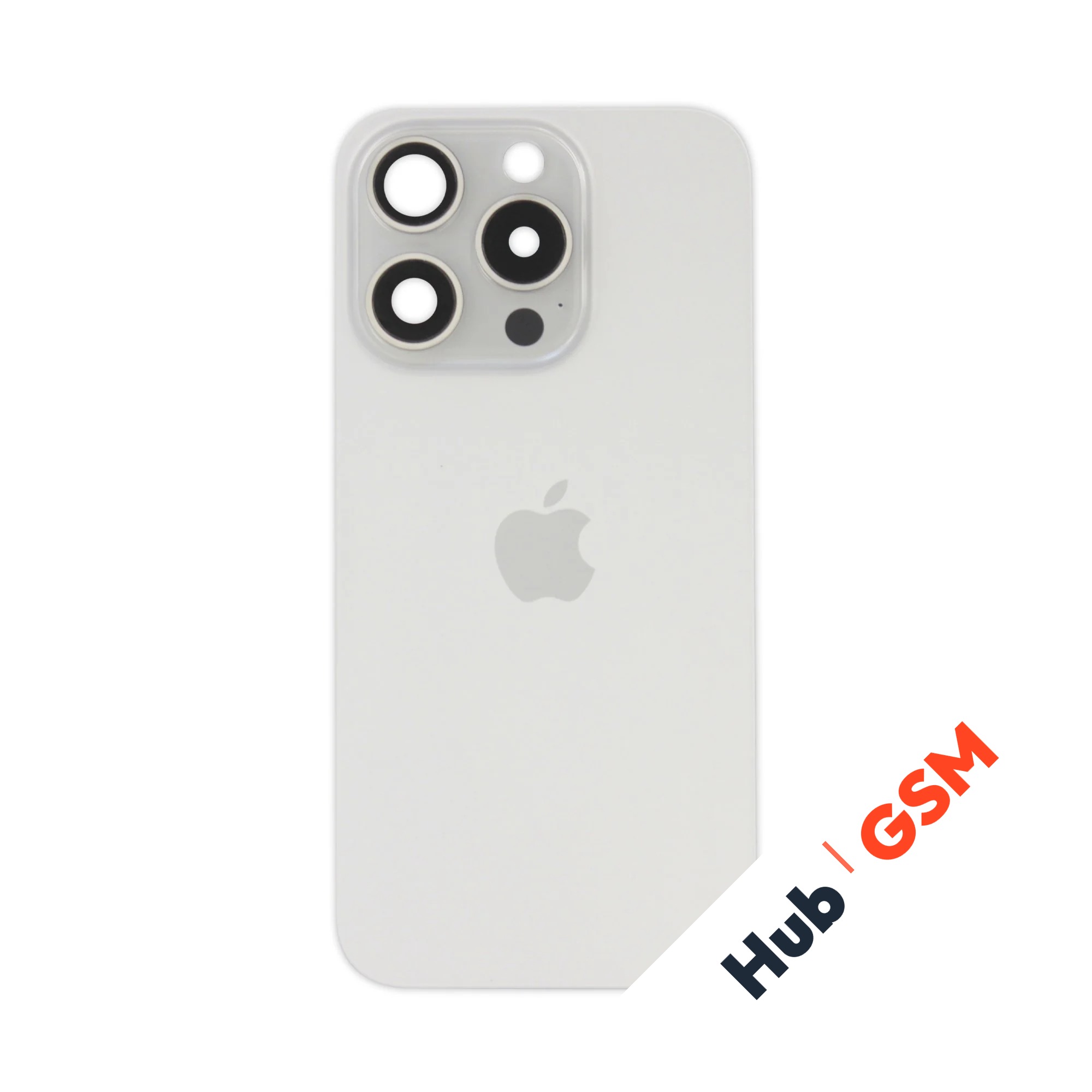 Задняя крышка (стекло) в сборе с рамкой iPhone 15 Pro (White Titanium)