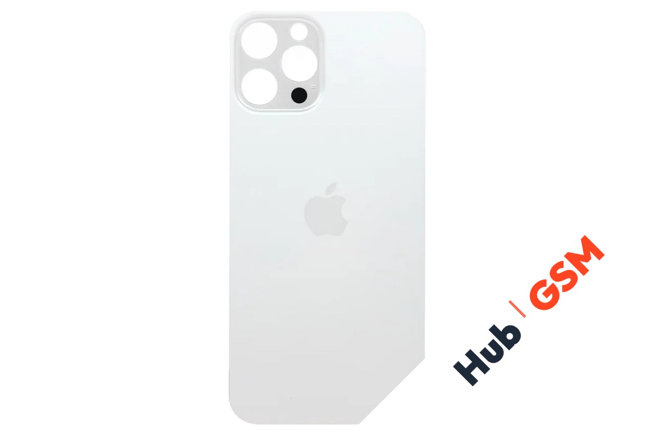 Задняя крышка (стекло) Узкий вырез iPhone 12 Pro Max (Silver)