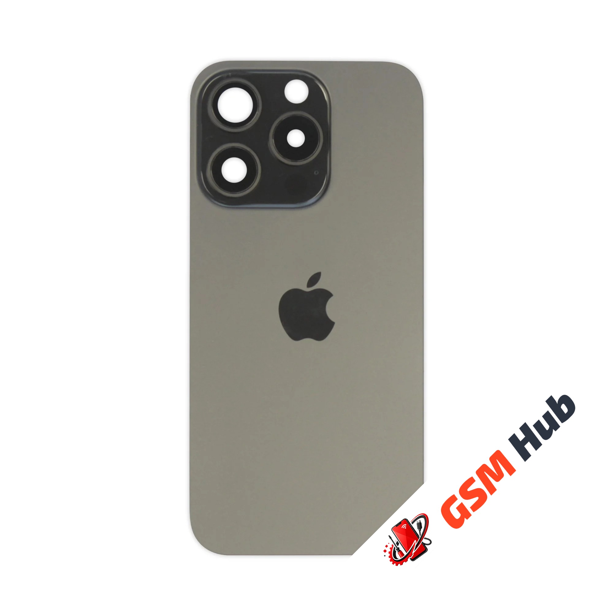 Задняя крышка (стекло) в сборе с рамкой iPhone 15 Pro (Black Titanium)
