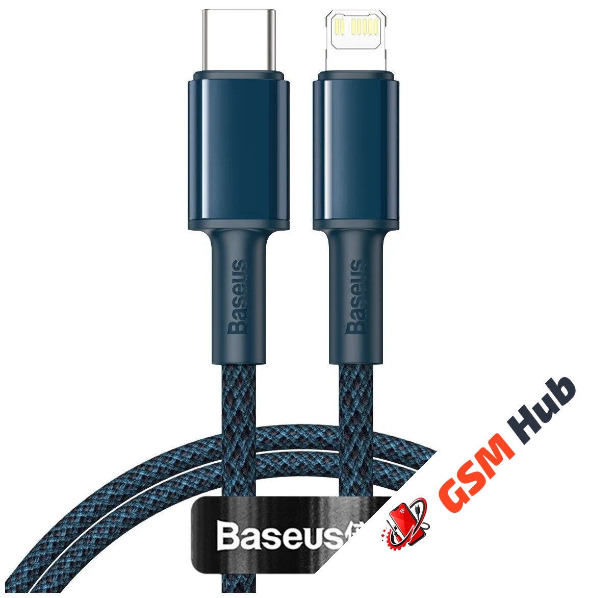 Кабель Baseus High Density Braided (Быстрая зарядка) (USB C - Lightning) PD 20W (1m) (Синий)