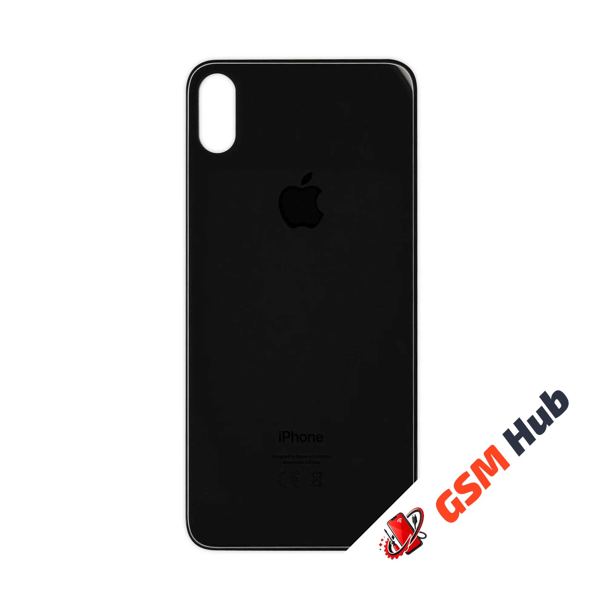 Задняя крышка (стекло) Широкий вырез iPhone XS Max (Space Grey)