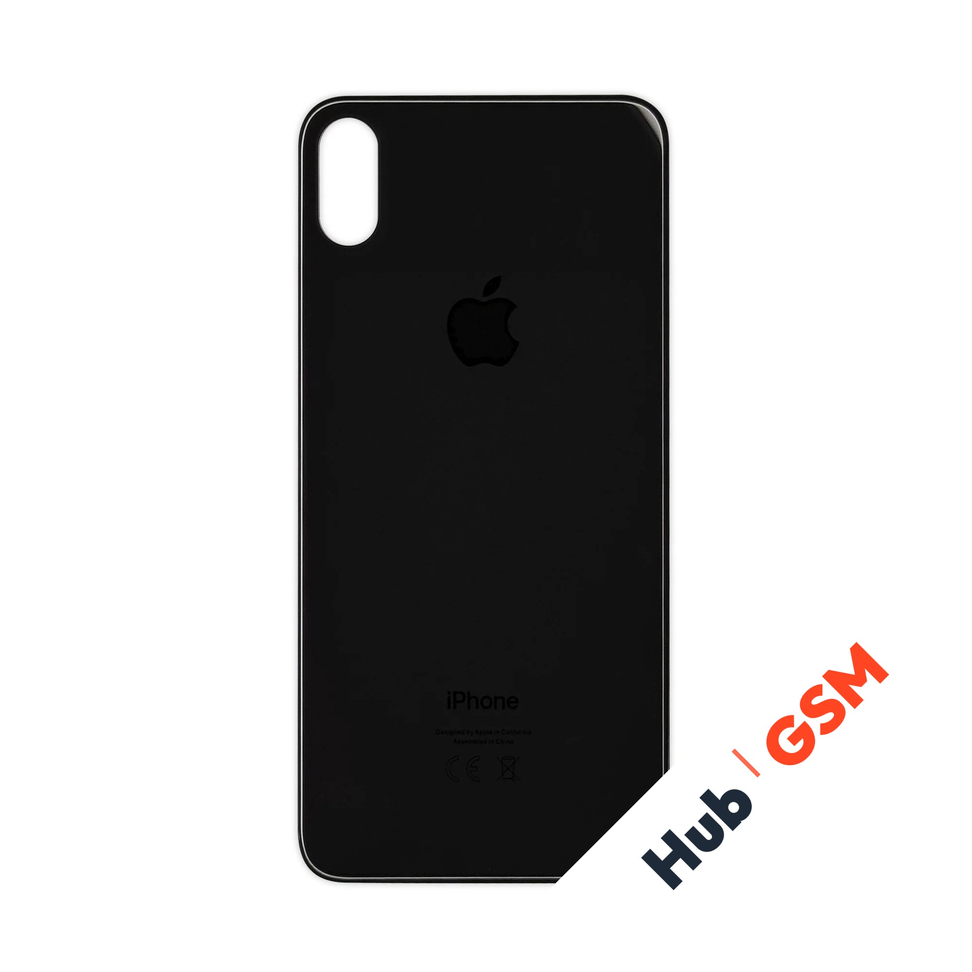 Задняя крышка (стекло) Широкий вырез iPhone XS Max (Space Grey)