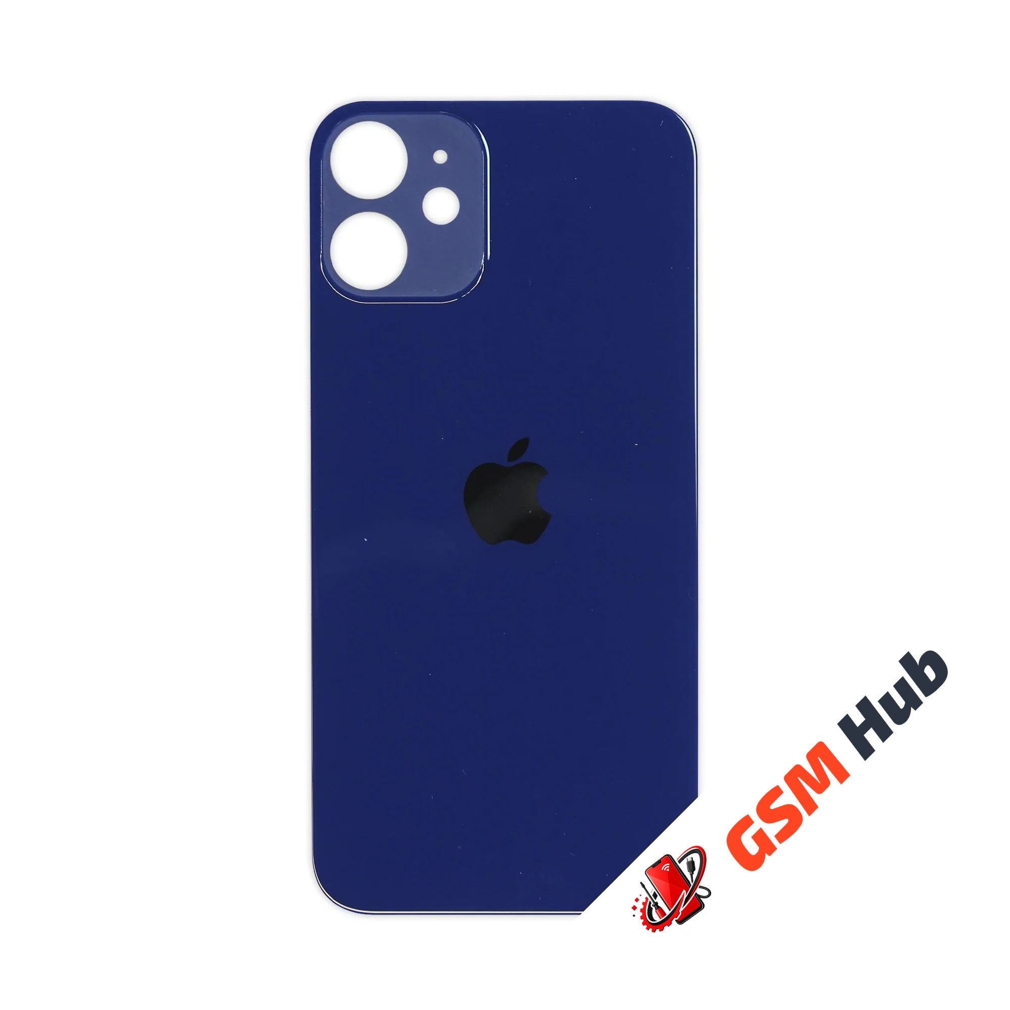 Задняя крышка (стекло) Широкий вырез iPhone 12 Mini (Blue)