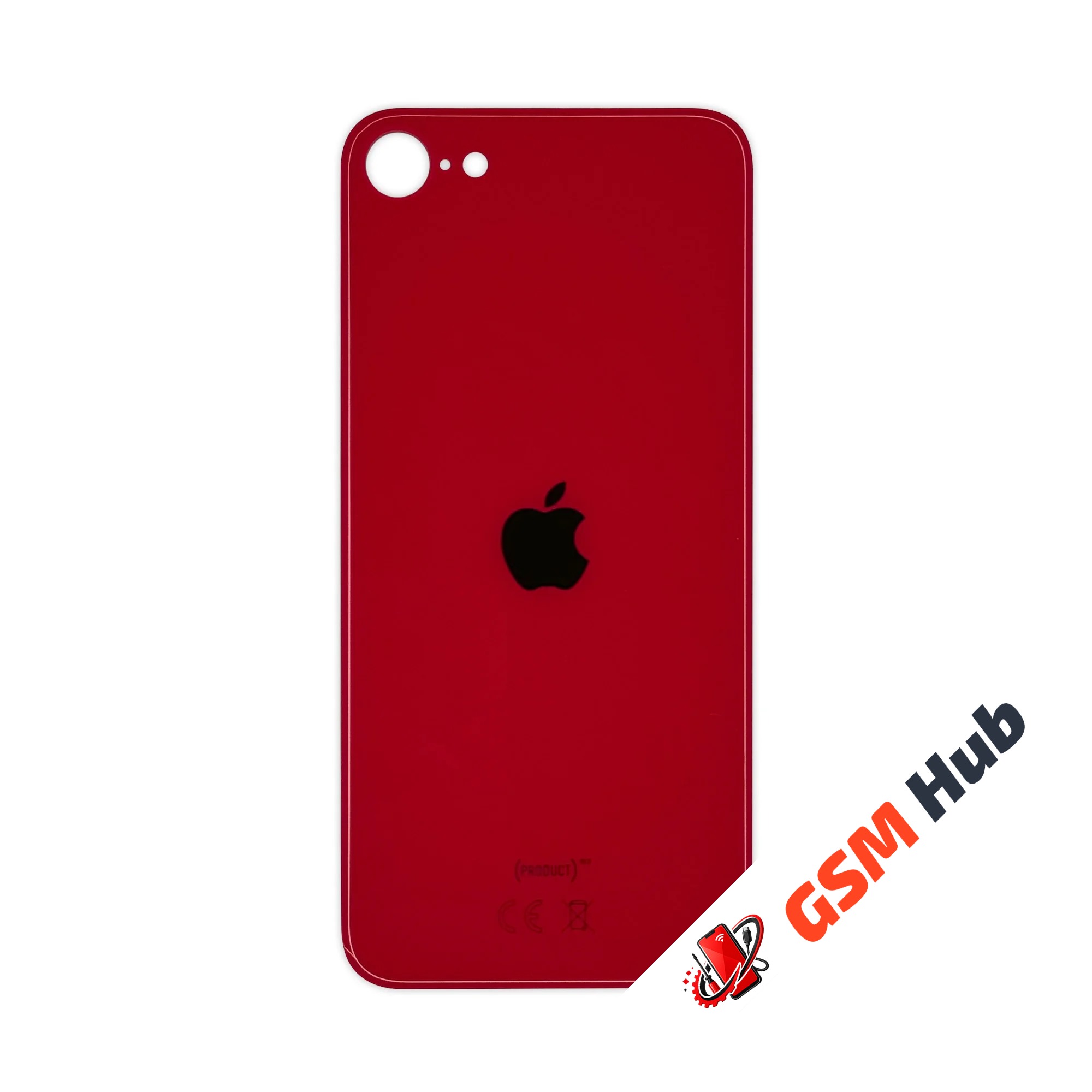 Задняя крышка (стекло) Широкий вырез iPhone SE 2020 (Red)