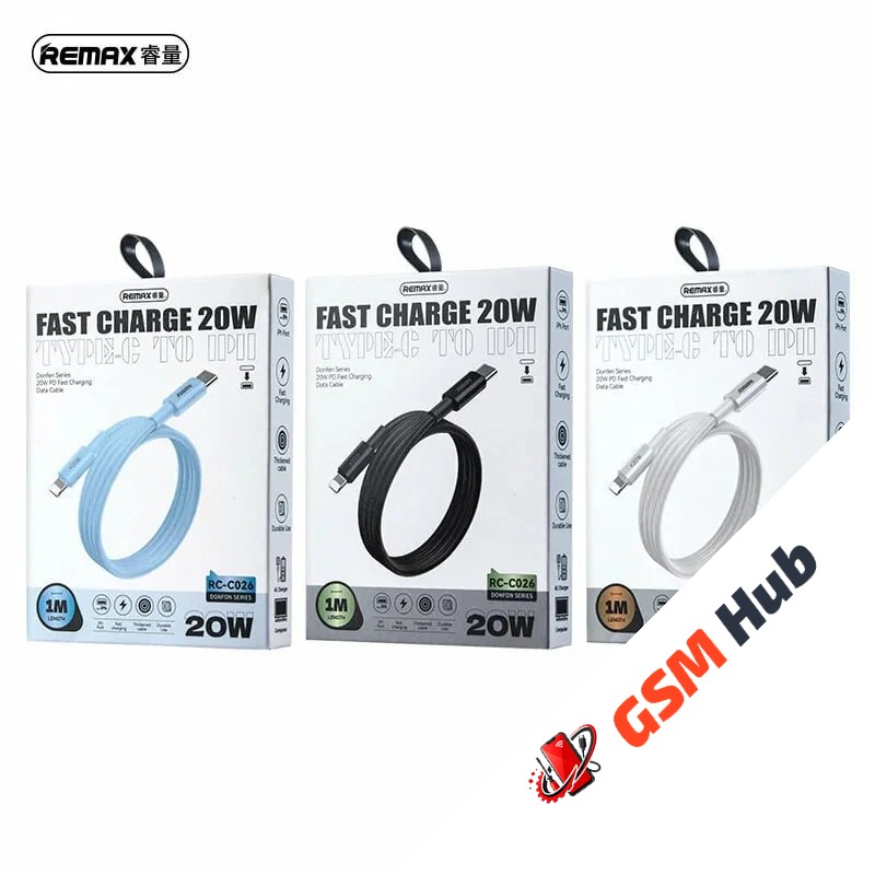 Кабель Remax RC-C026 (Type C-Lightning) (20W) (1m) (Черный)