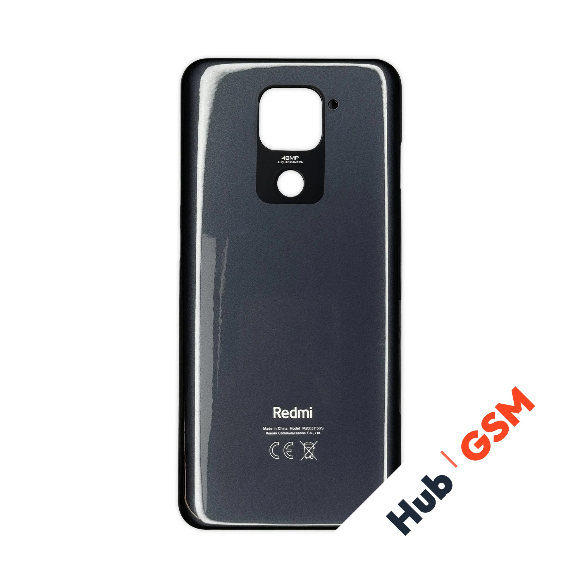 Задняя крышка Xiaomi Redmi Note 9 (M2003J15SG) (Черный) (Со стеклом камеры) Premium