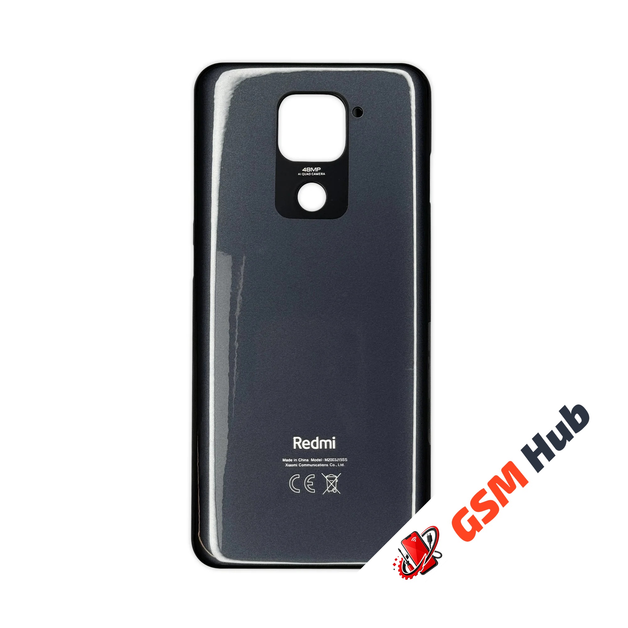 Задняя крышка Xiaomi Redmi Note 9 (M2003J15SG) (Черный) (Со стеклом камеры) Premium