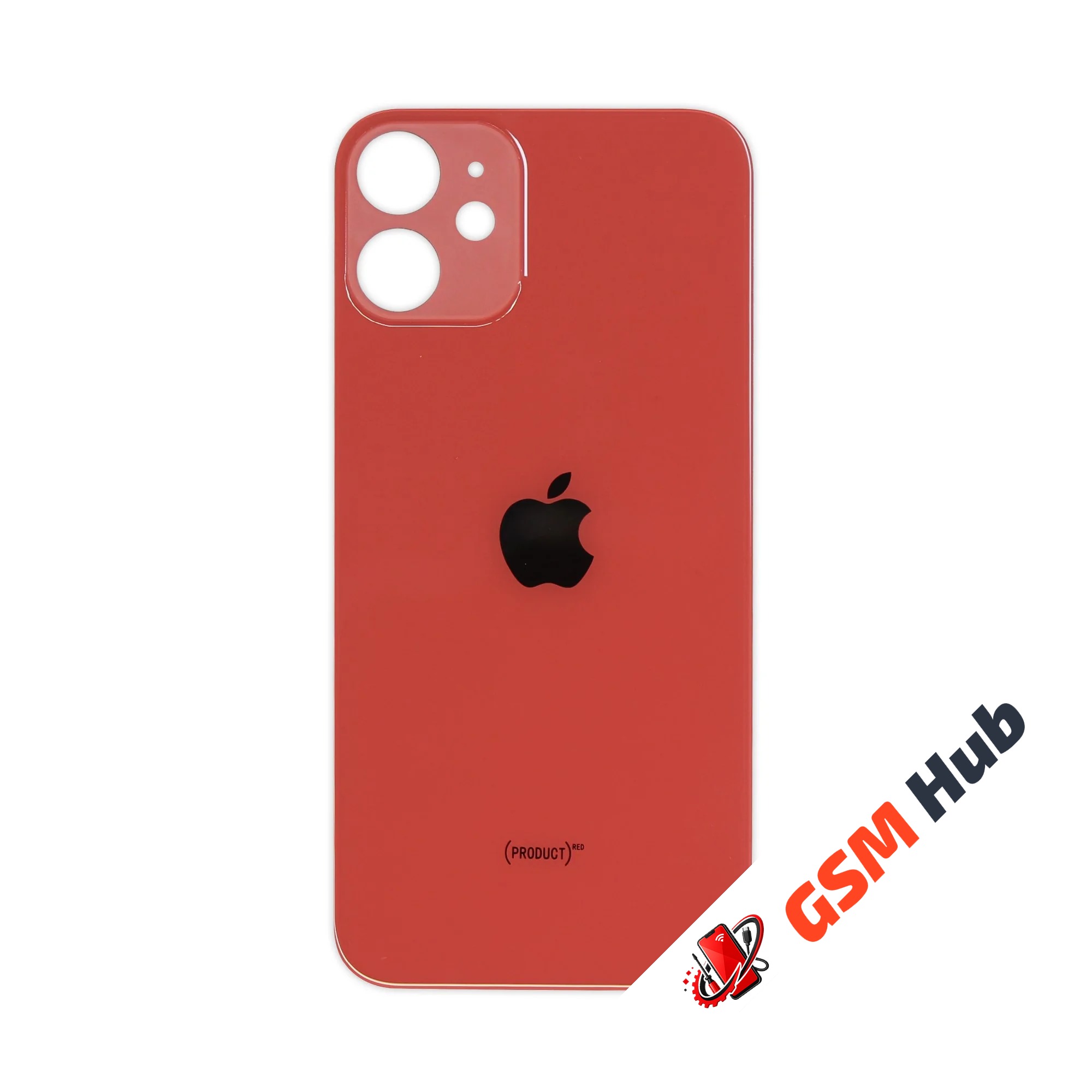 Задняя крышка (стекло) Широкий вырез iPhone 12 Mini (Red)