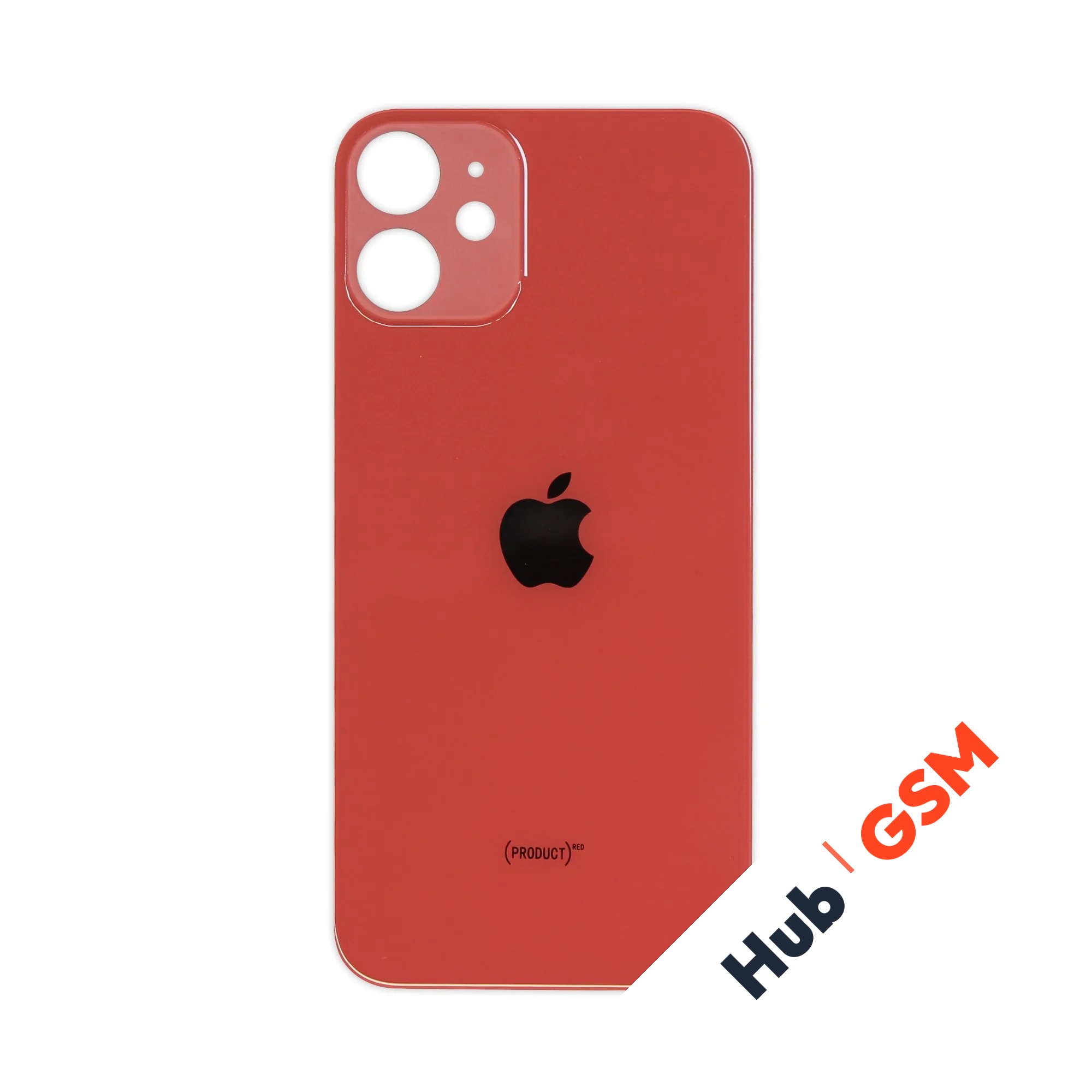 Задняя крышка (стекло) Широкий вырез iPhone 12 Mini (Red)