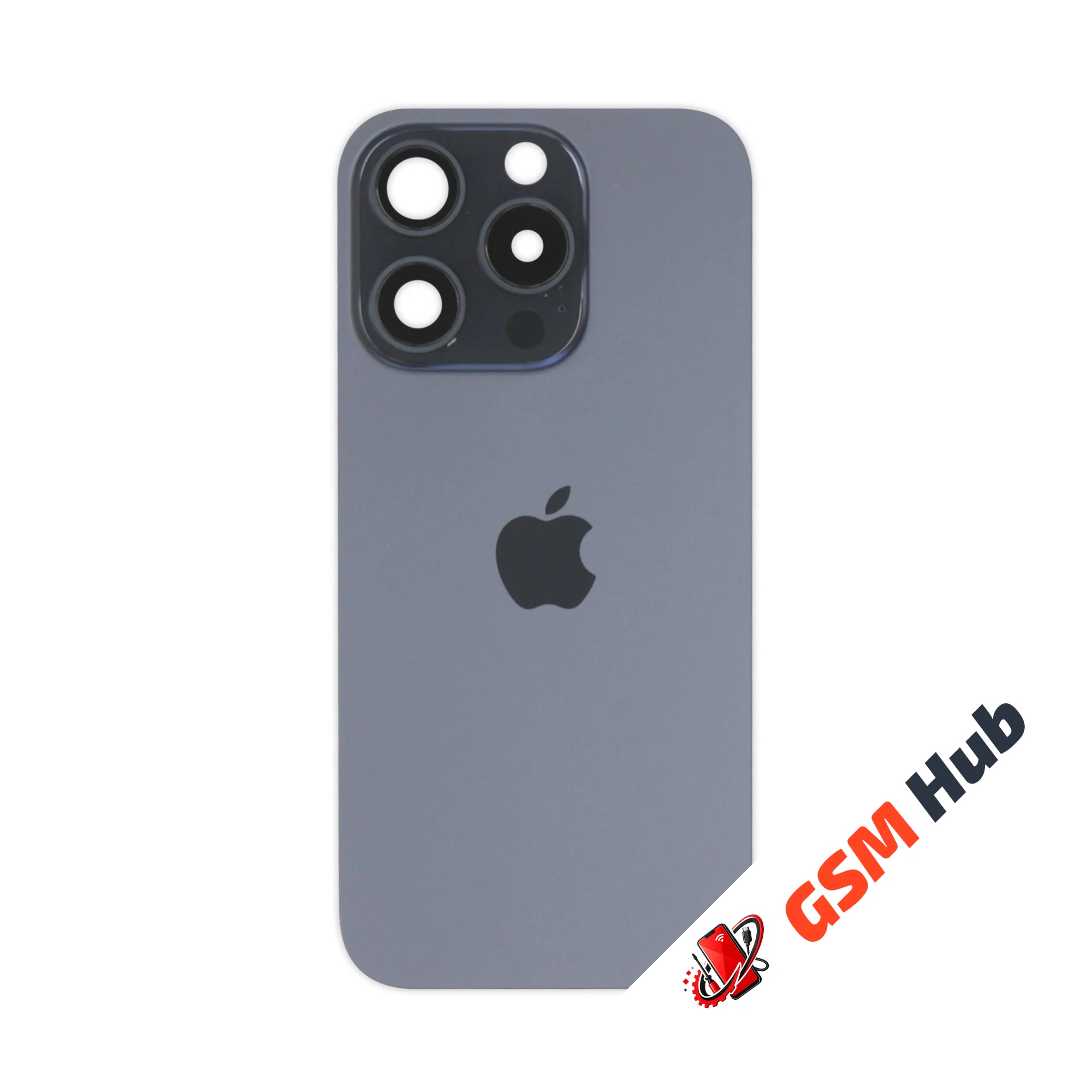 Задняя крышка (стекло) в сборе с рамкой iPhone 15 Pro (Blue Titanium)