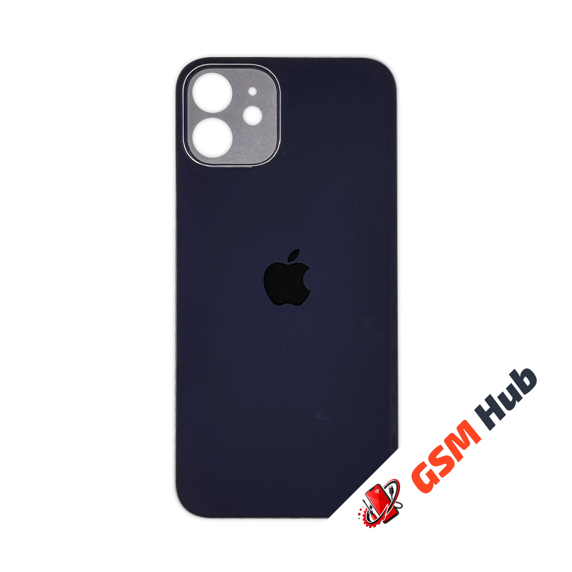 Задняя крышка (стекло) Широкий вырез iPhone 12 (Black)