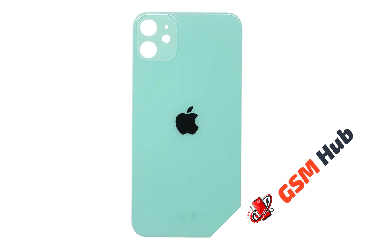 Задняя крышка (стекло) узкий вырез iPhone 11 Оригинал (Green)