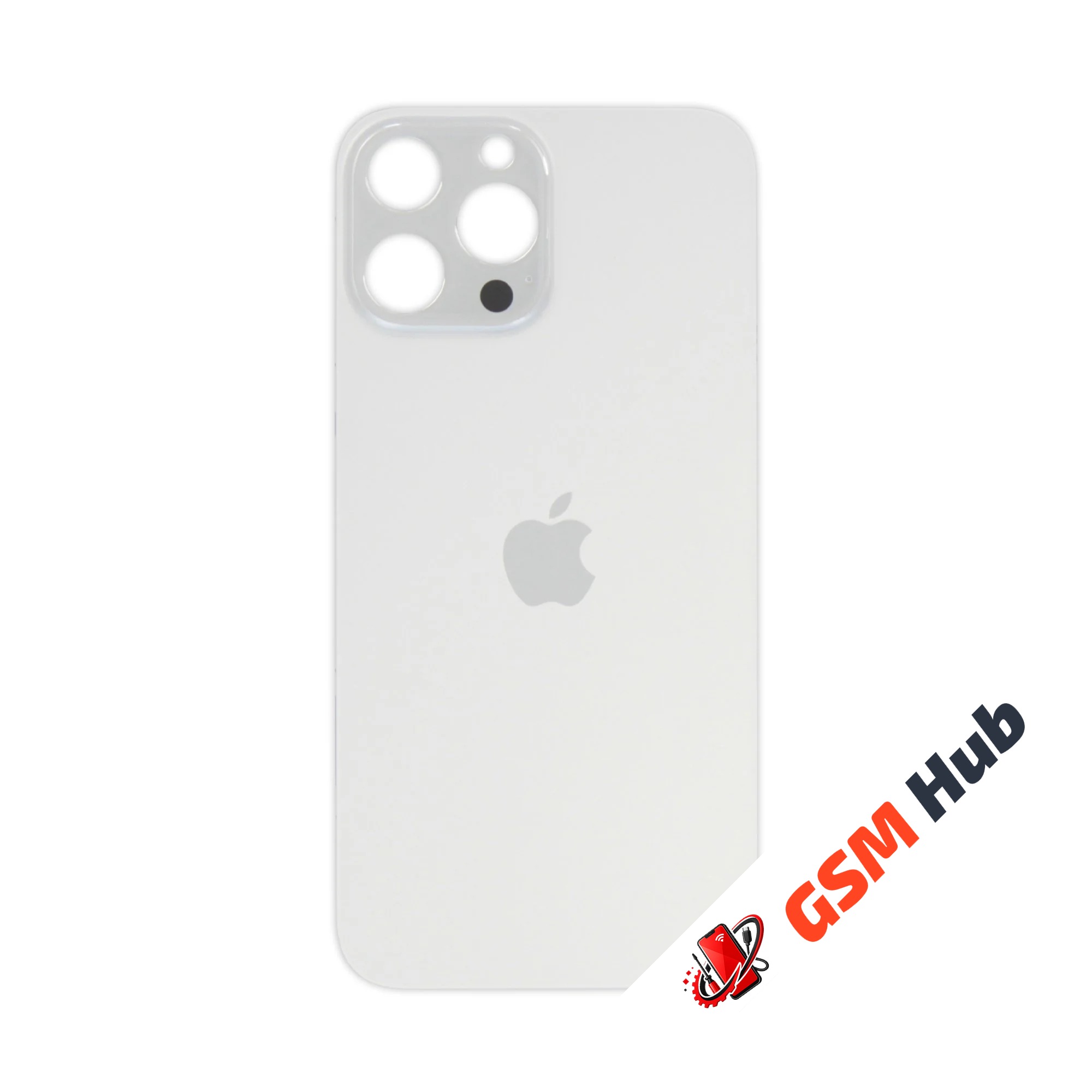 Задняя крышка (стекло) Узкий вырез iPhone 13 Pro Max (Silver)