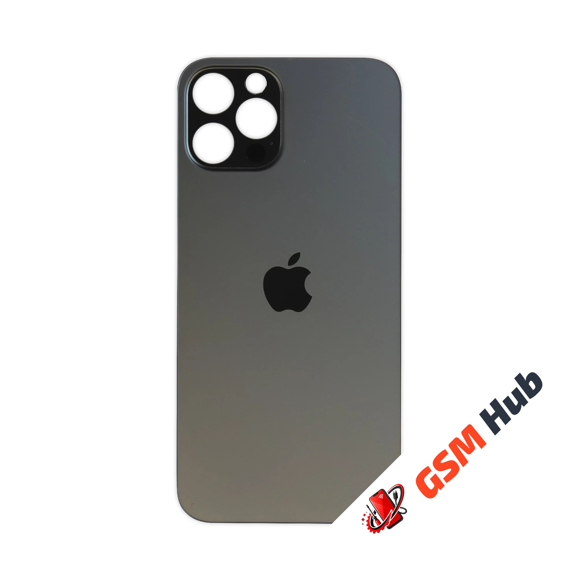 Задняя крышка (стекло) Широкий вырез iPhone 12 Pro Max (Graphite)